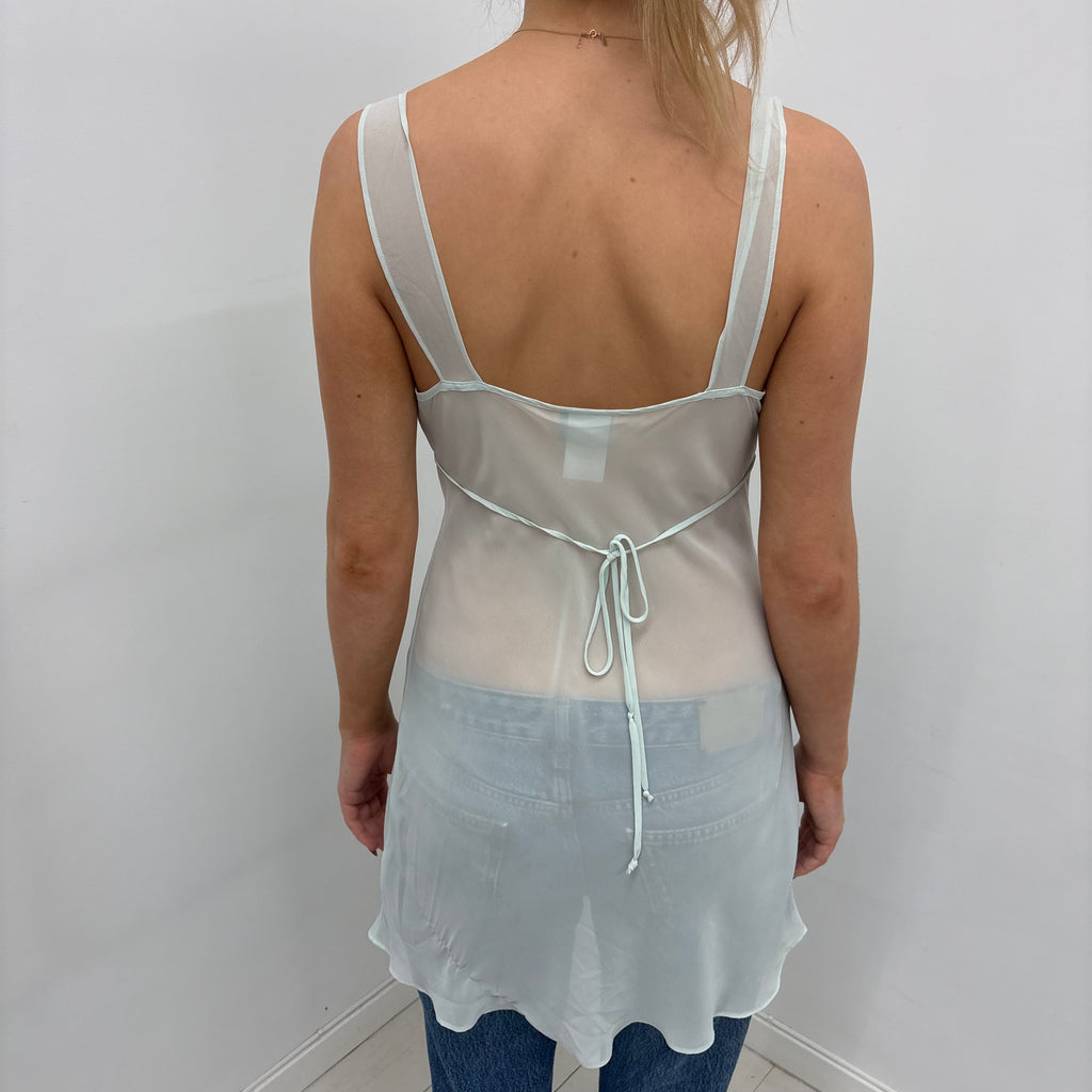 Sheer Mint Mesh Slip Dress