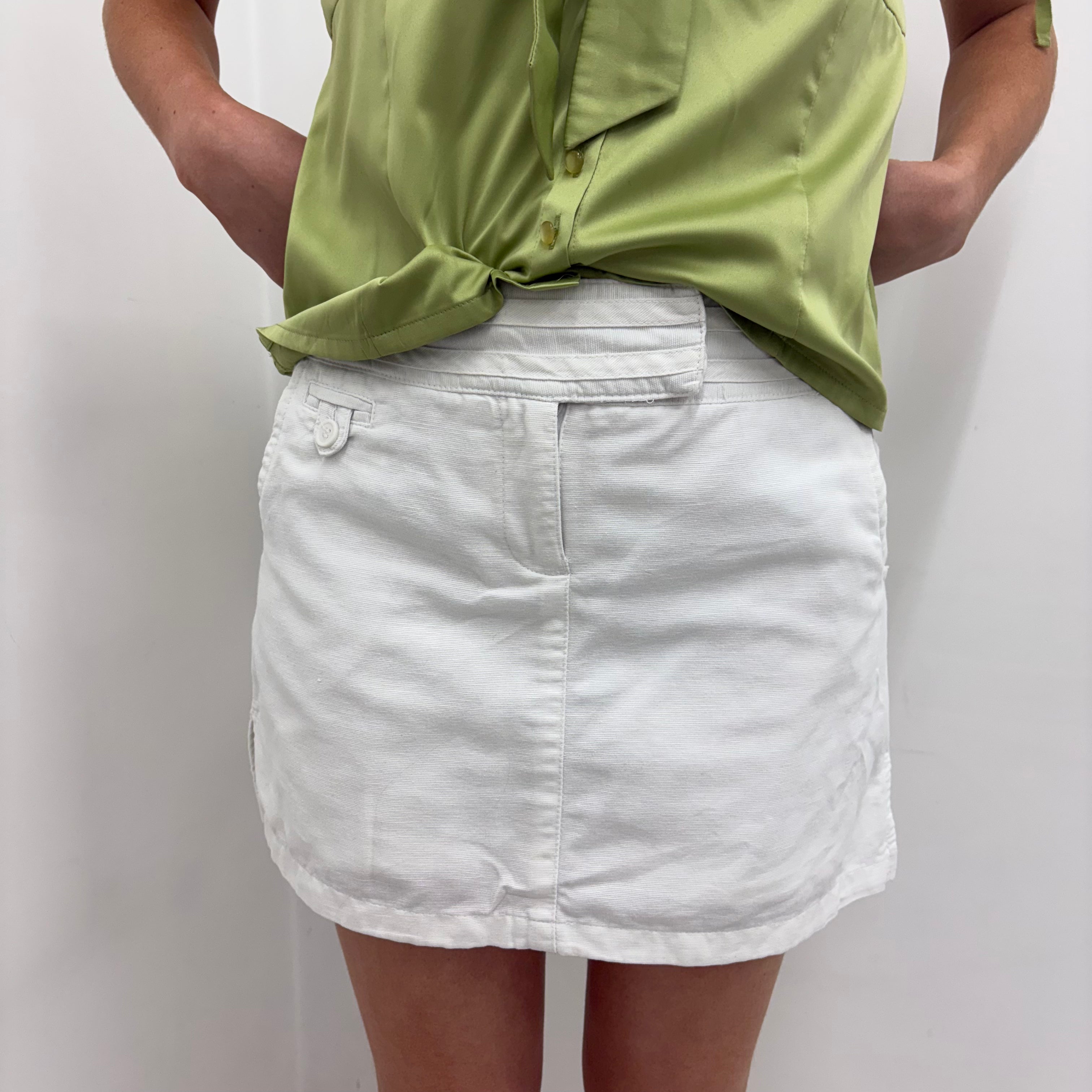 White Linen Blend Skort