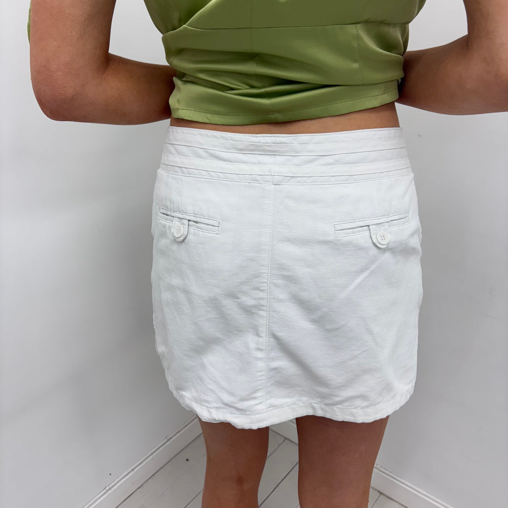 White Linen Blend Skort