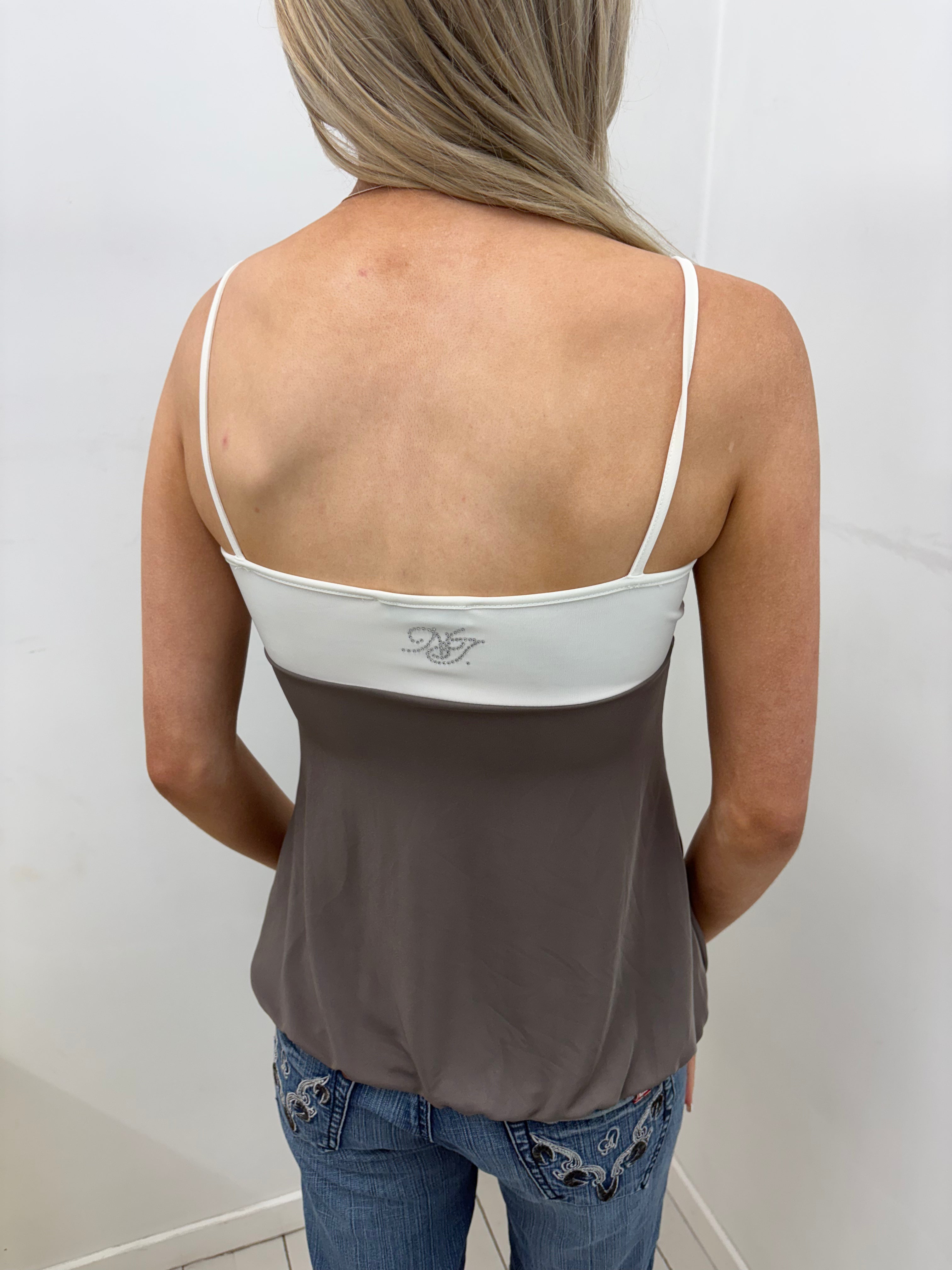 Two-Tone Cami with Bow Detail