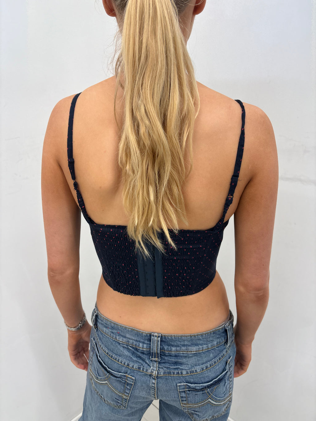 Black Polka Dot Corset Top