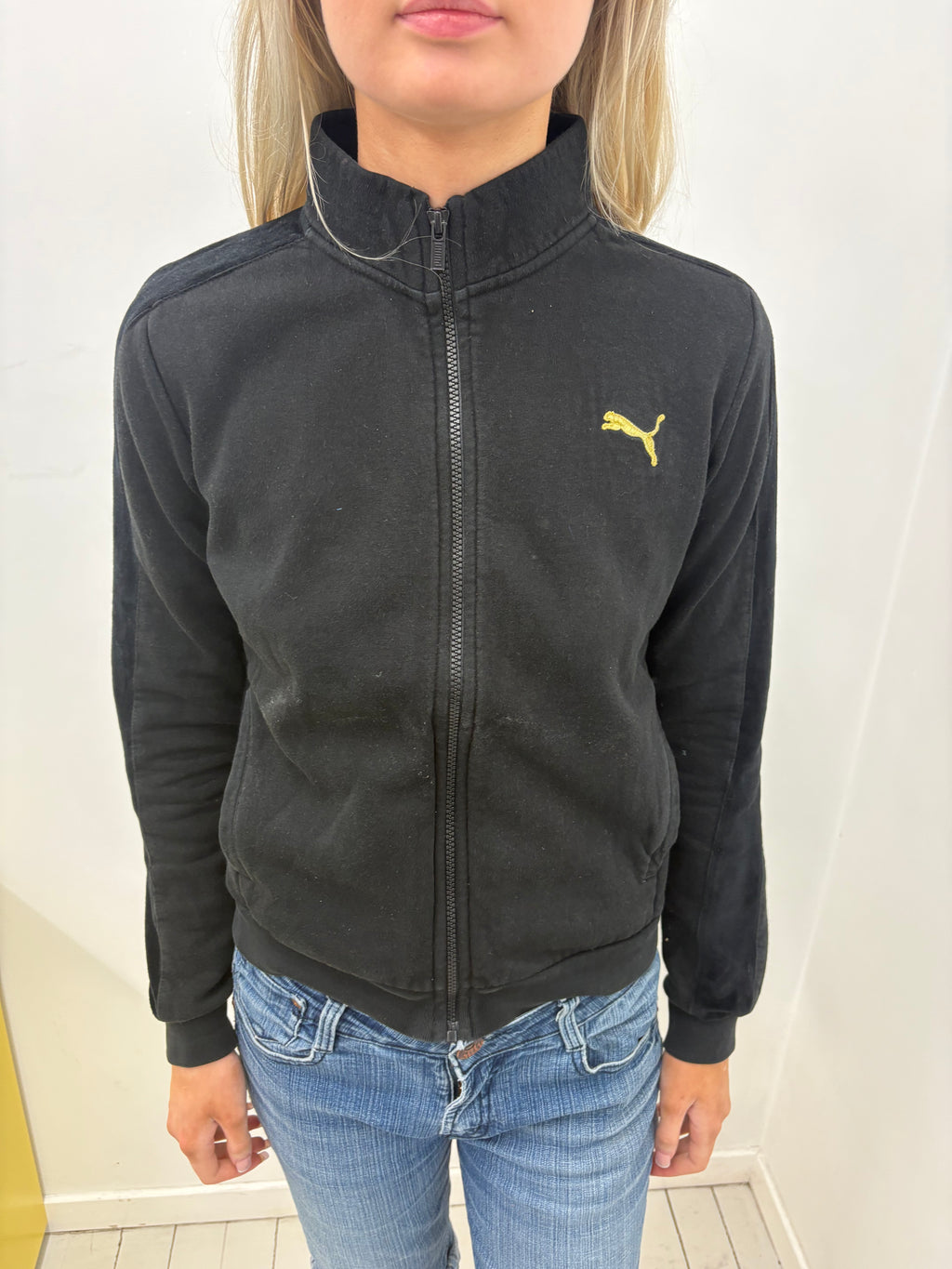 Black Puma Track Jacket with Gold Logo