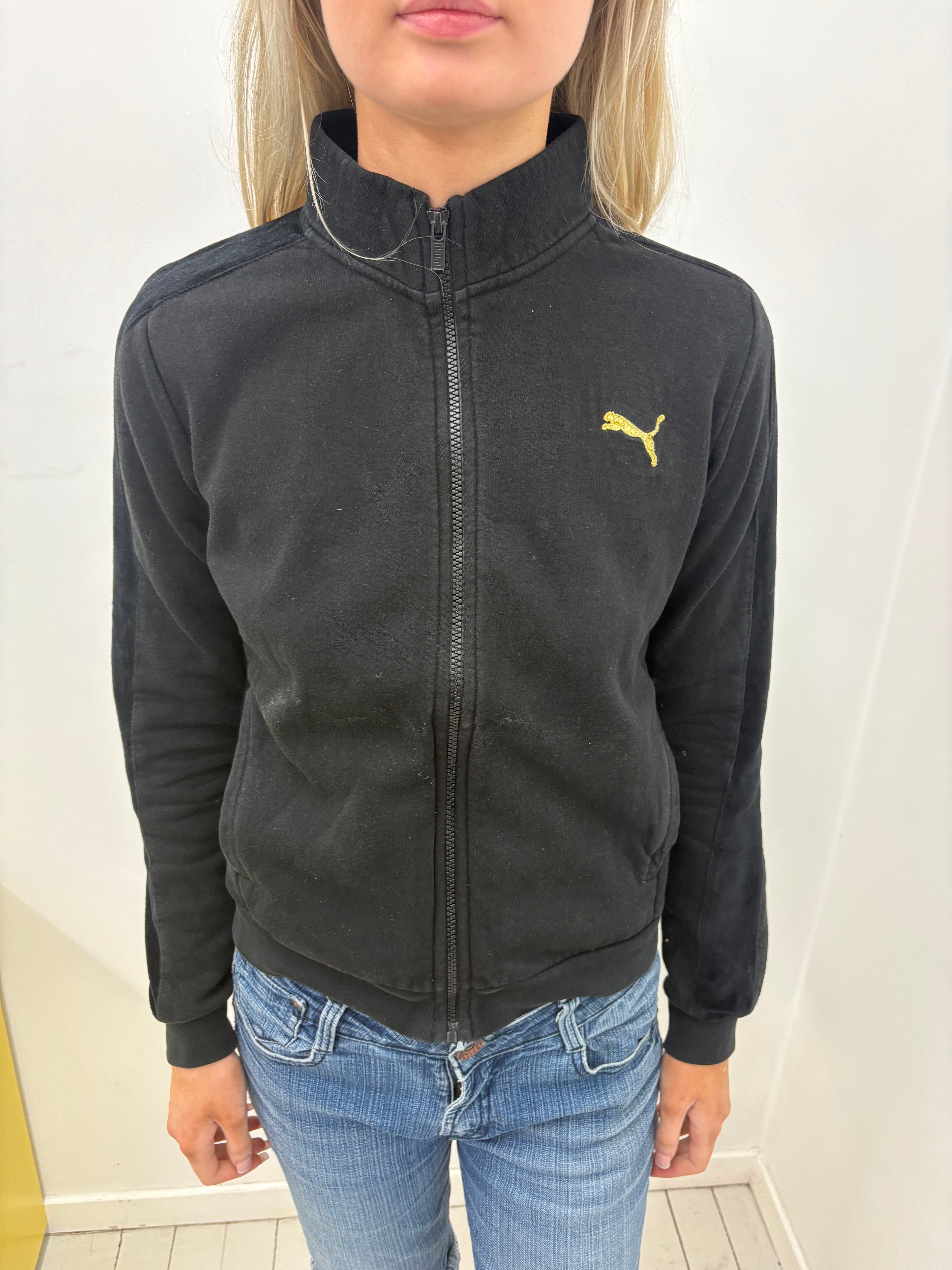 Black Puma Track Jacket with Gold Logo