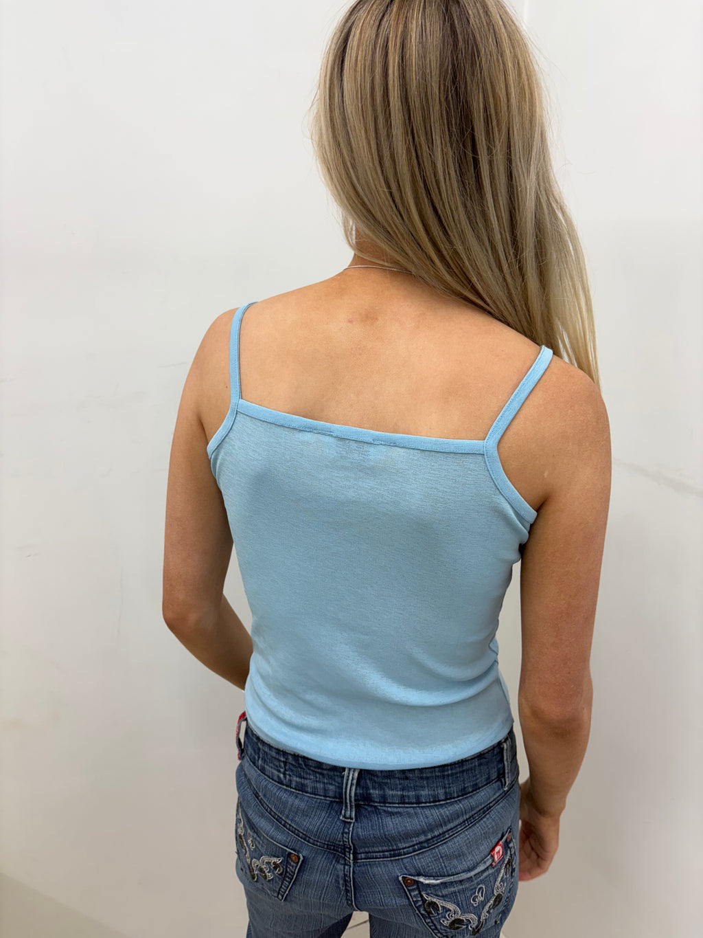 Sky Blue Square-Neck Cami Top