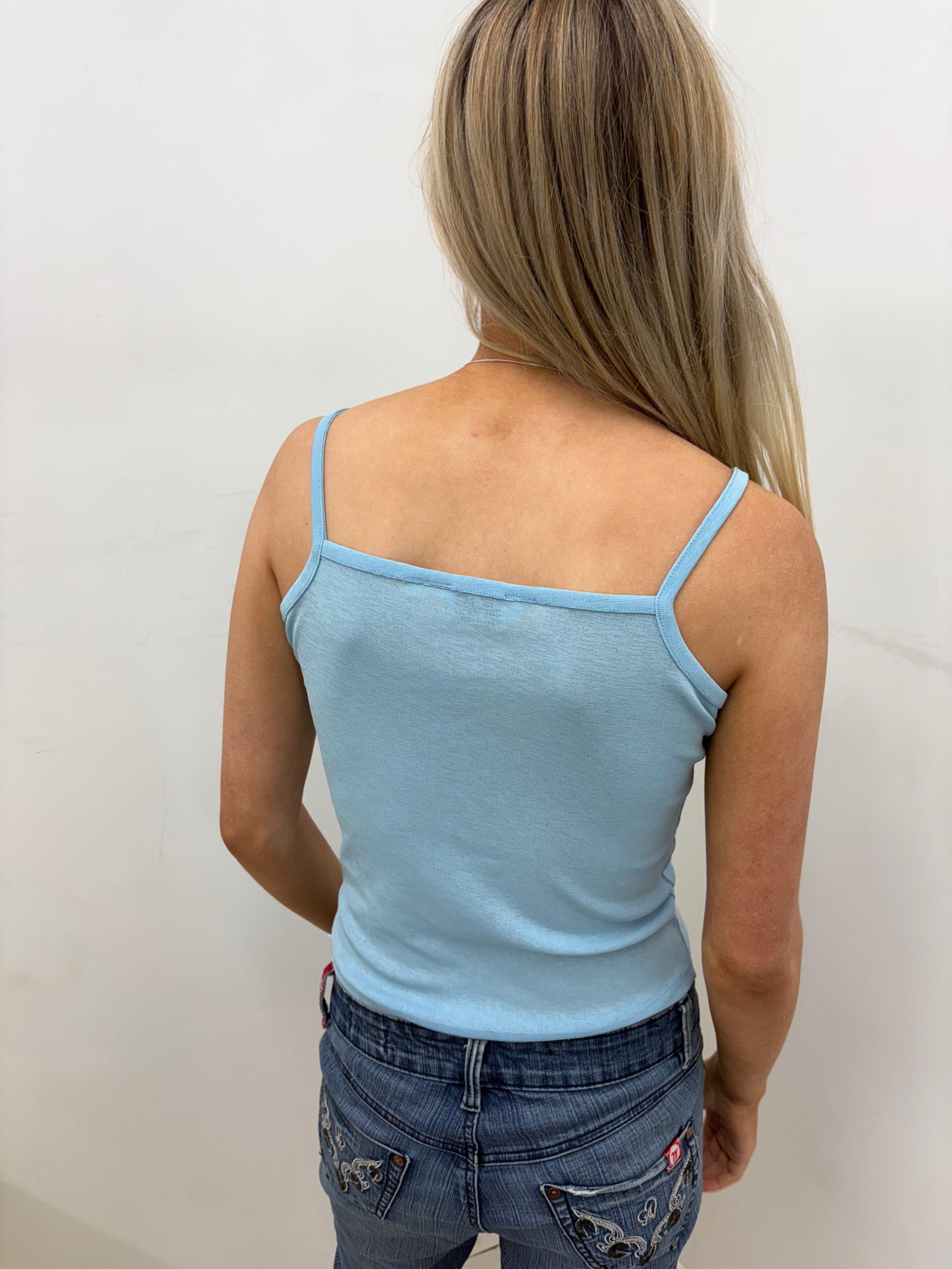 Sky Blue Square-Neck Cami Top