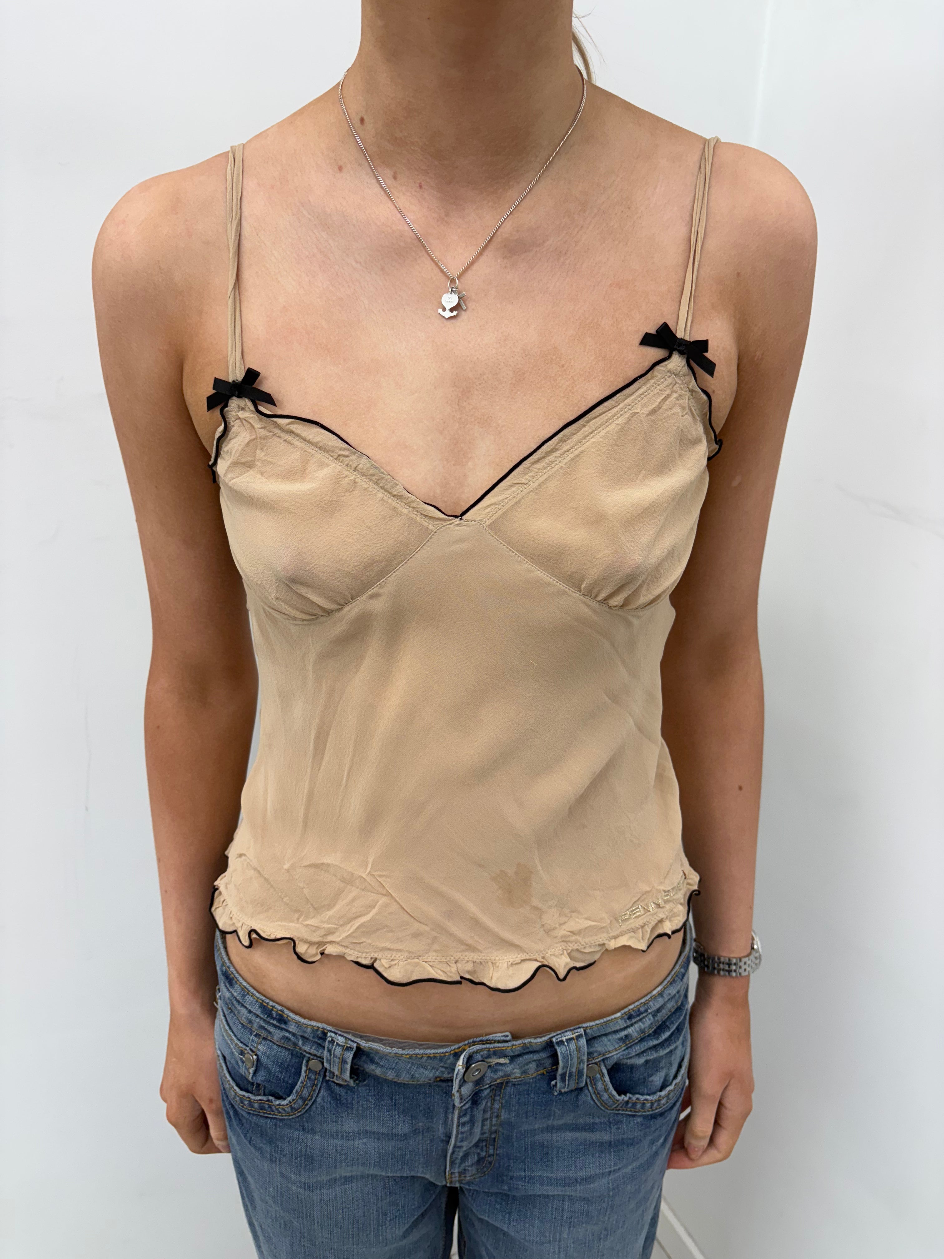Beige Lace Trim Camisole