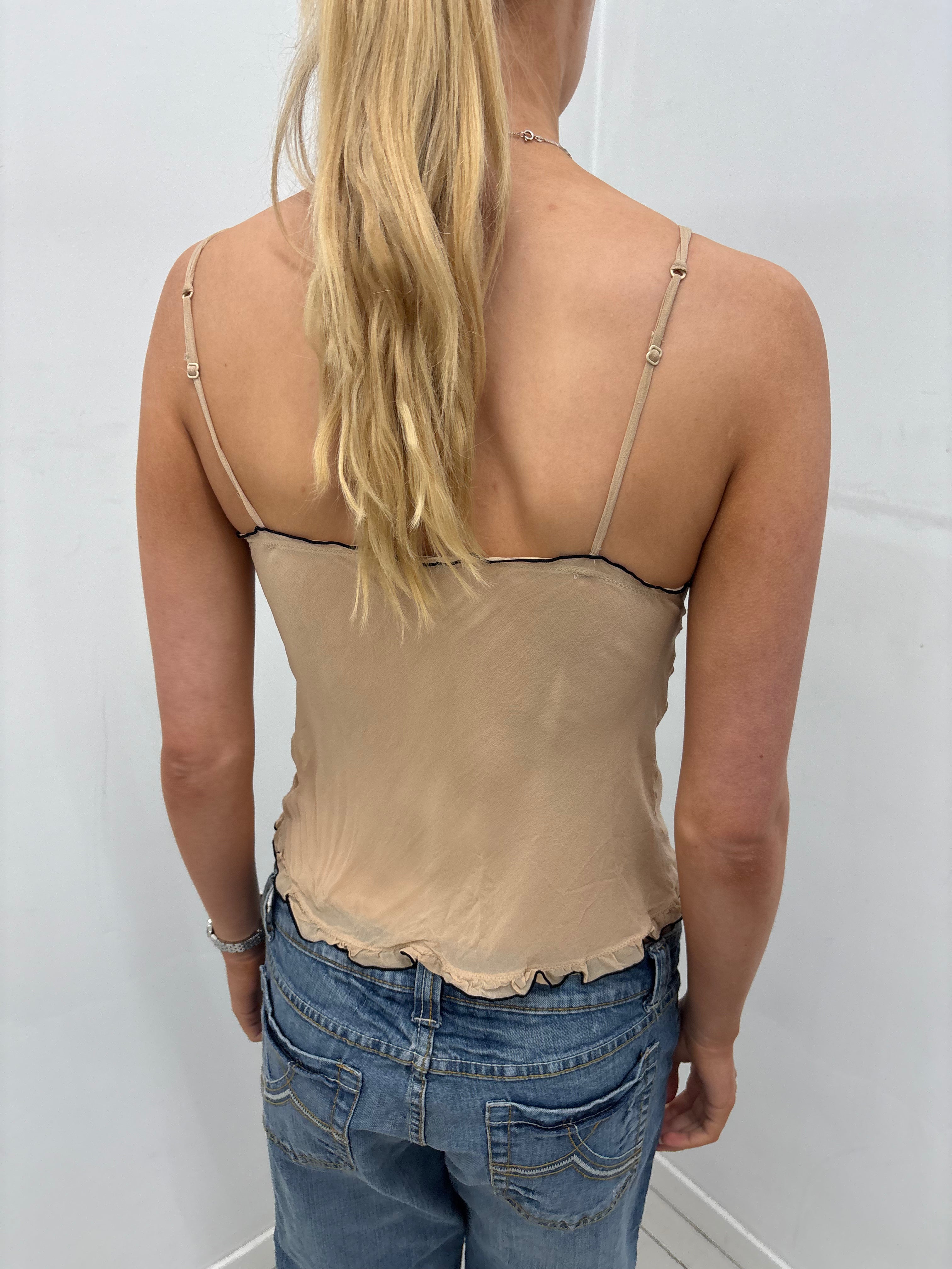 Beige Lace Trim Camisole