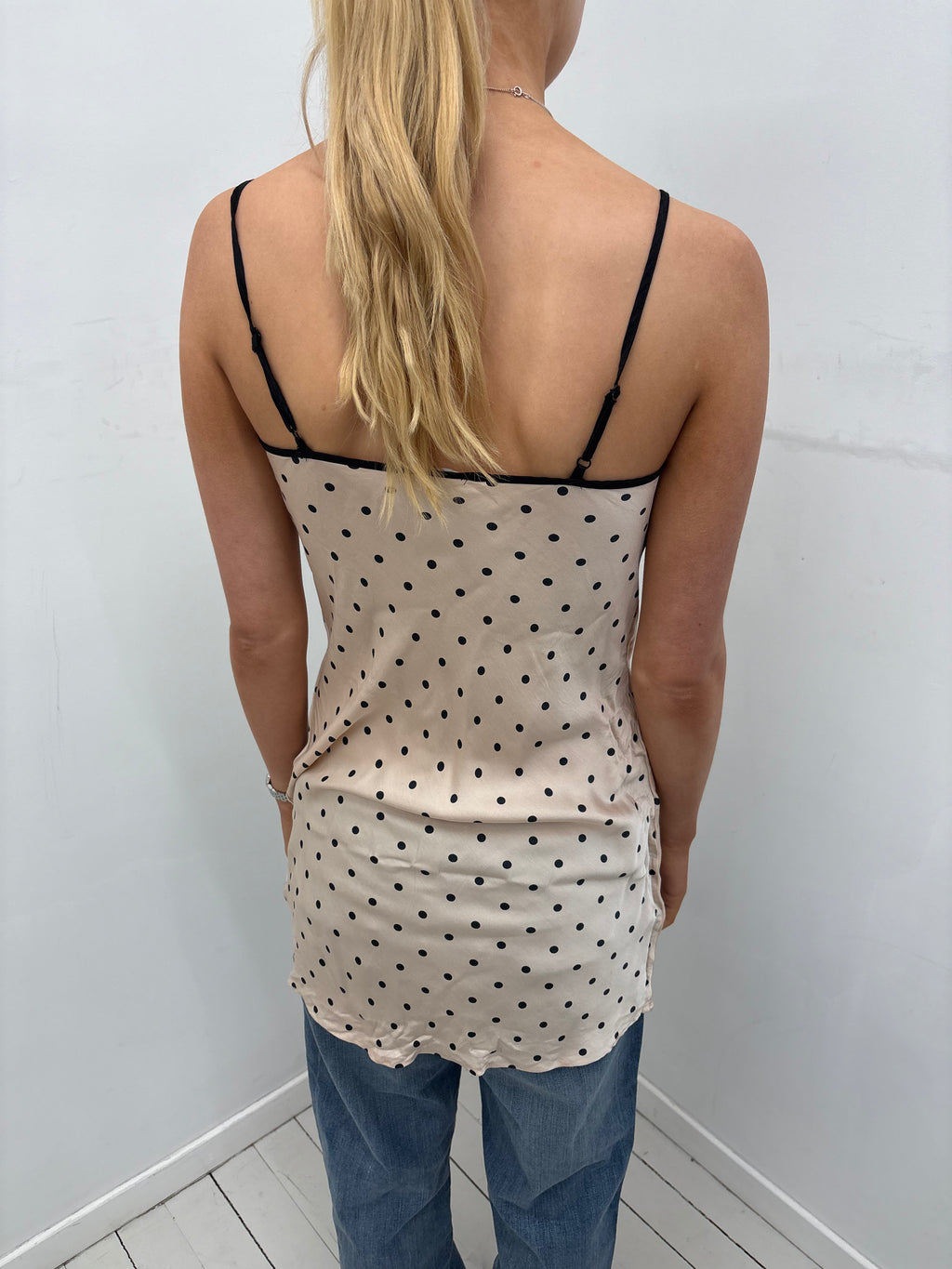 Polka Dot Satin Slip Top