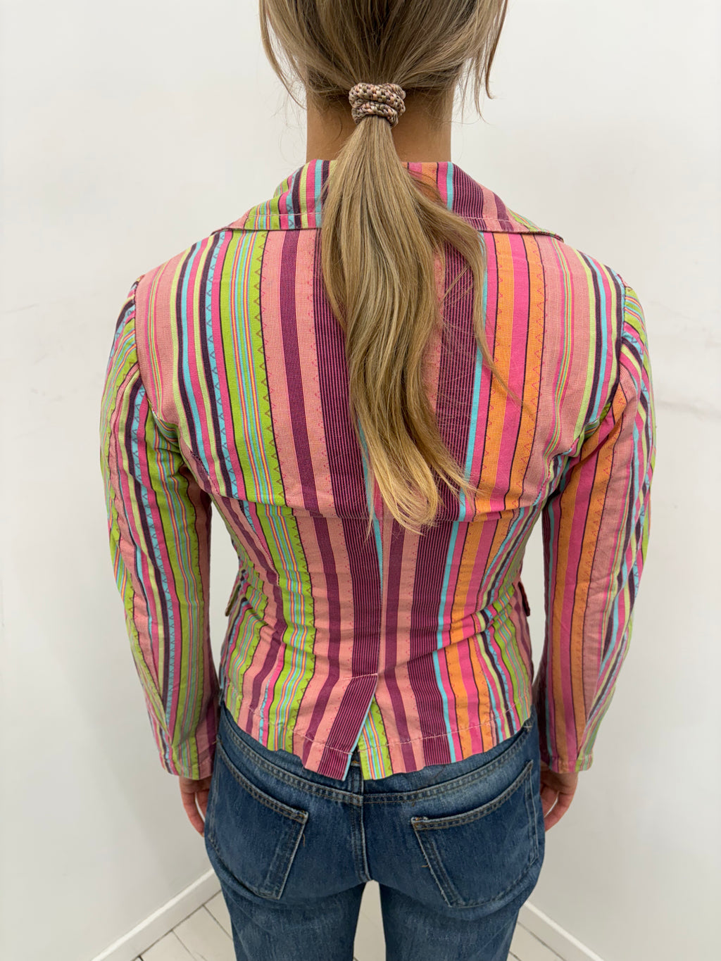 Colorful Striped Fitted Blazer