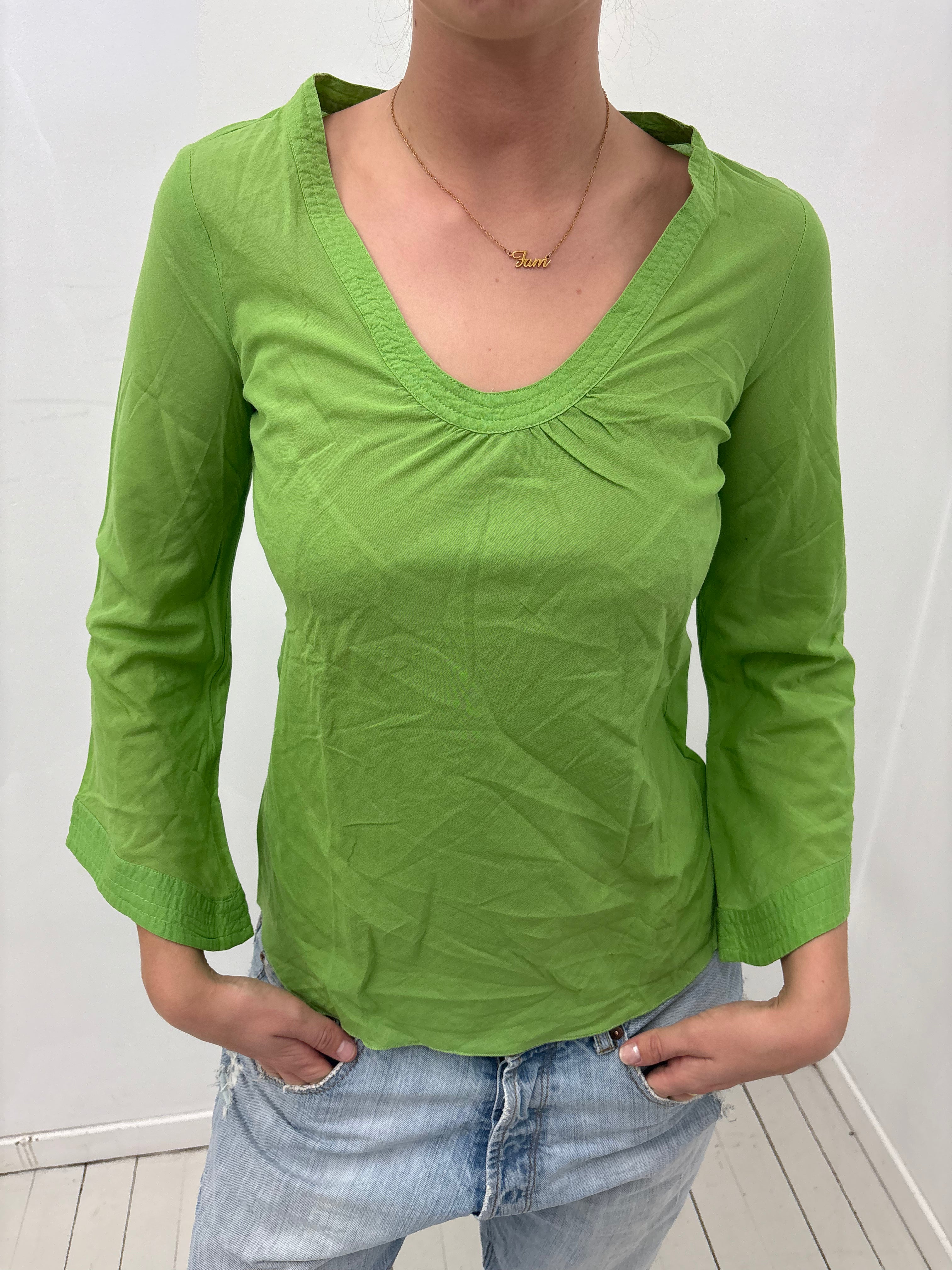 Fresh Lime Scoop Neck Top