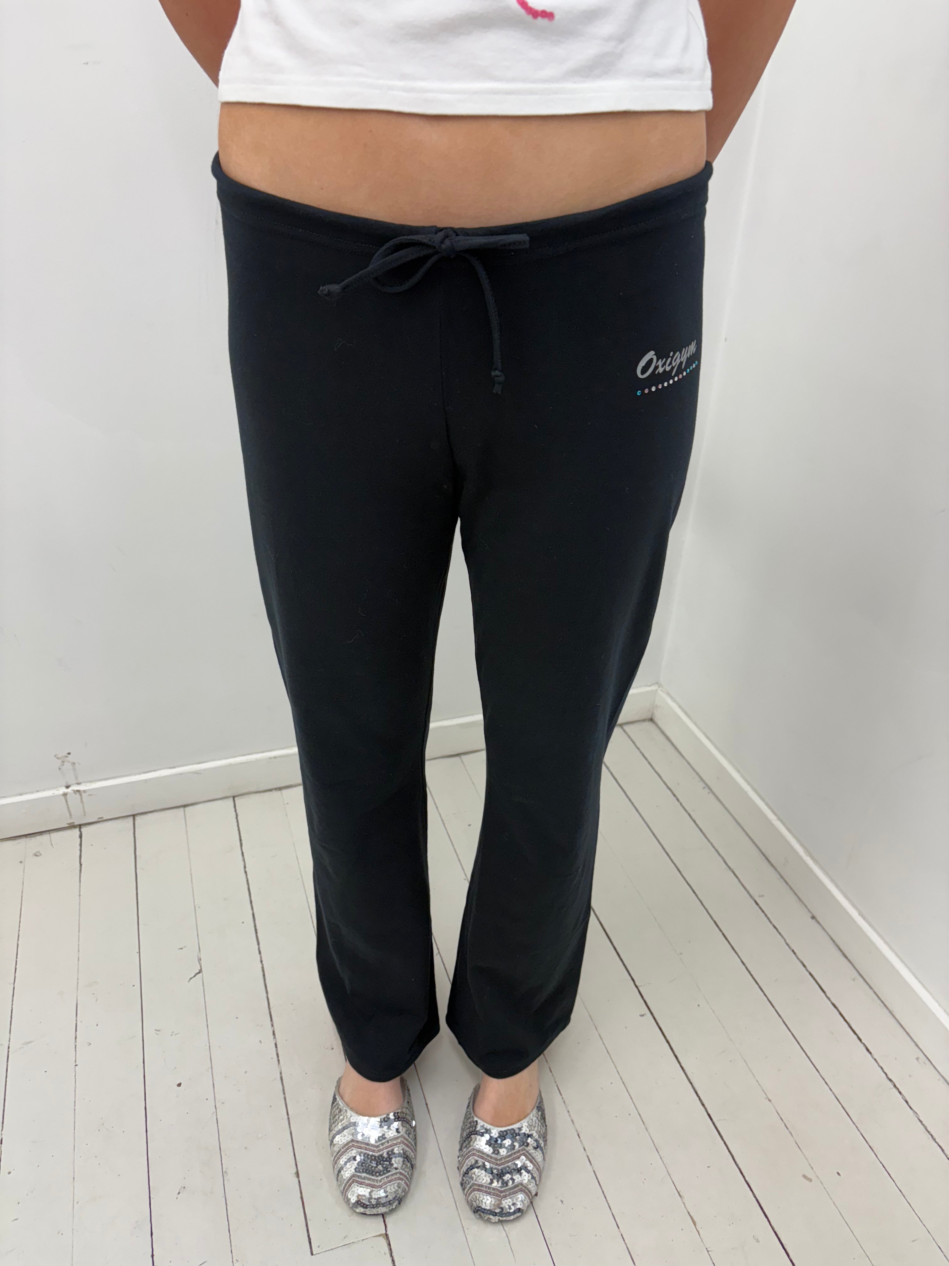 Black Flared Drawstring Sweatpants