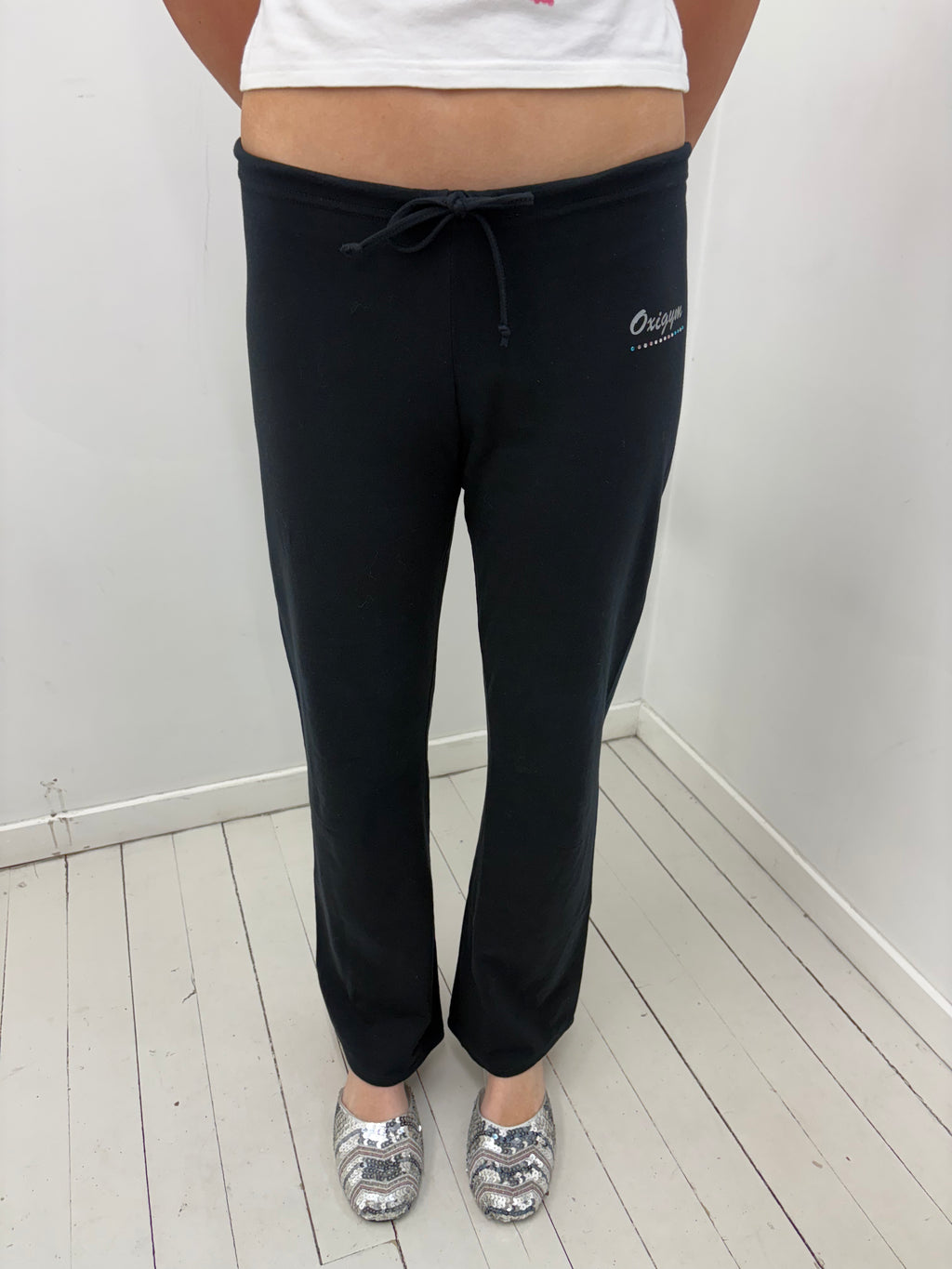 Black Flared Drawstring Sweatpants