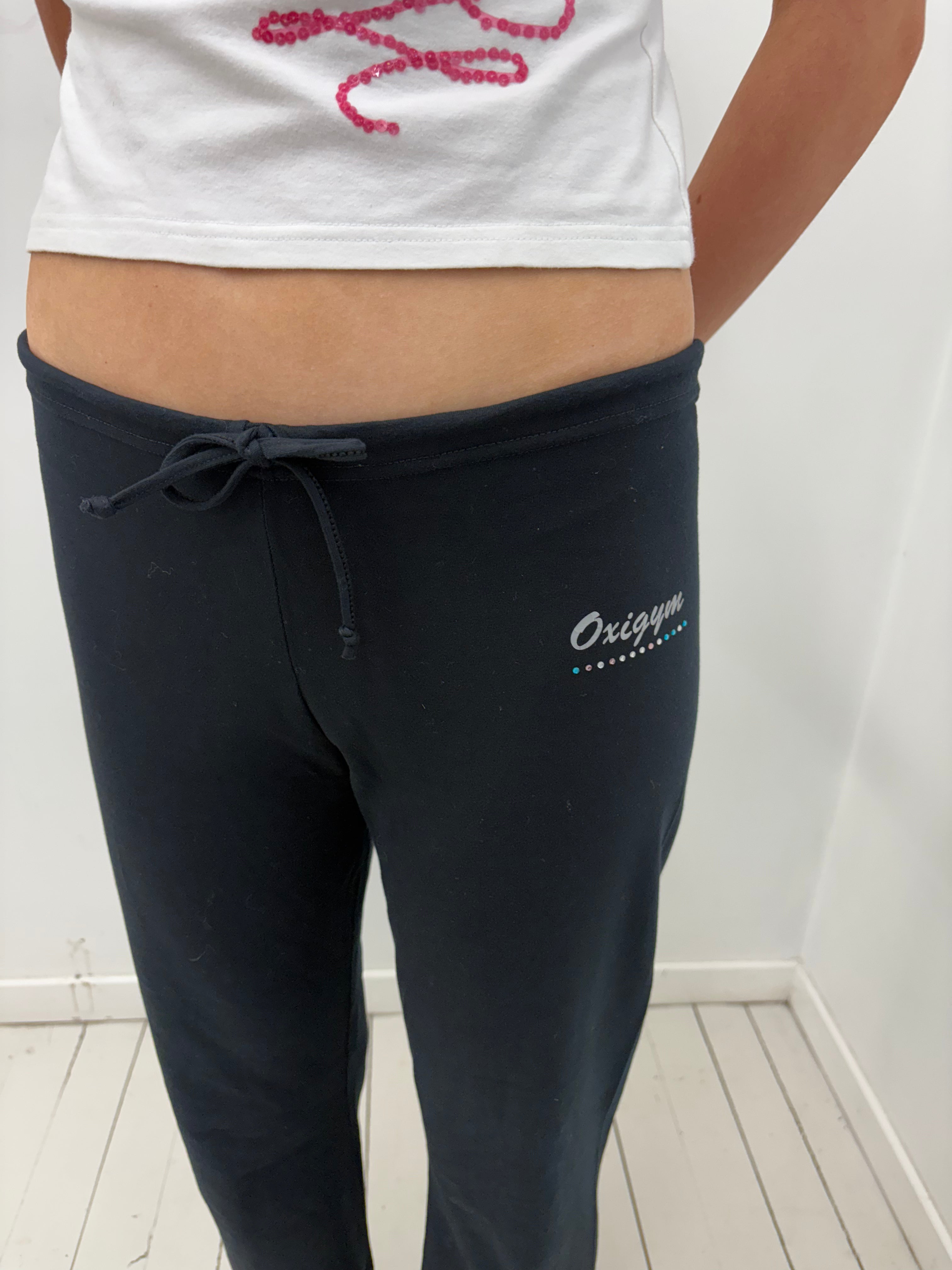 Black Flared Drawstring Sweatpants