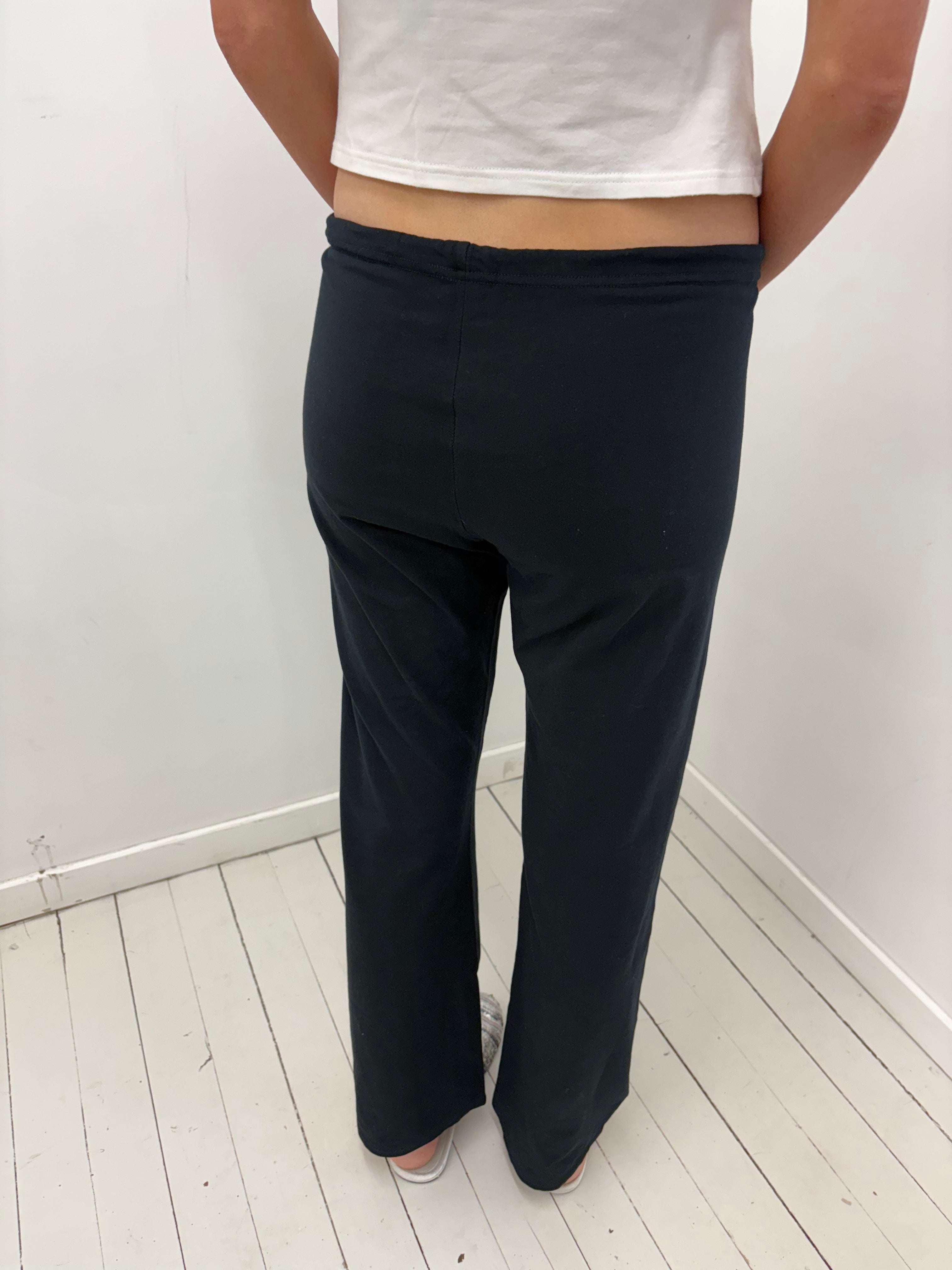 Black Flared Drawstring Sweatpants