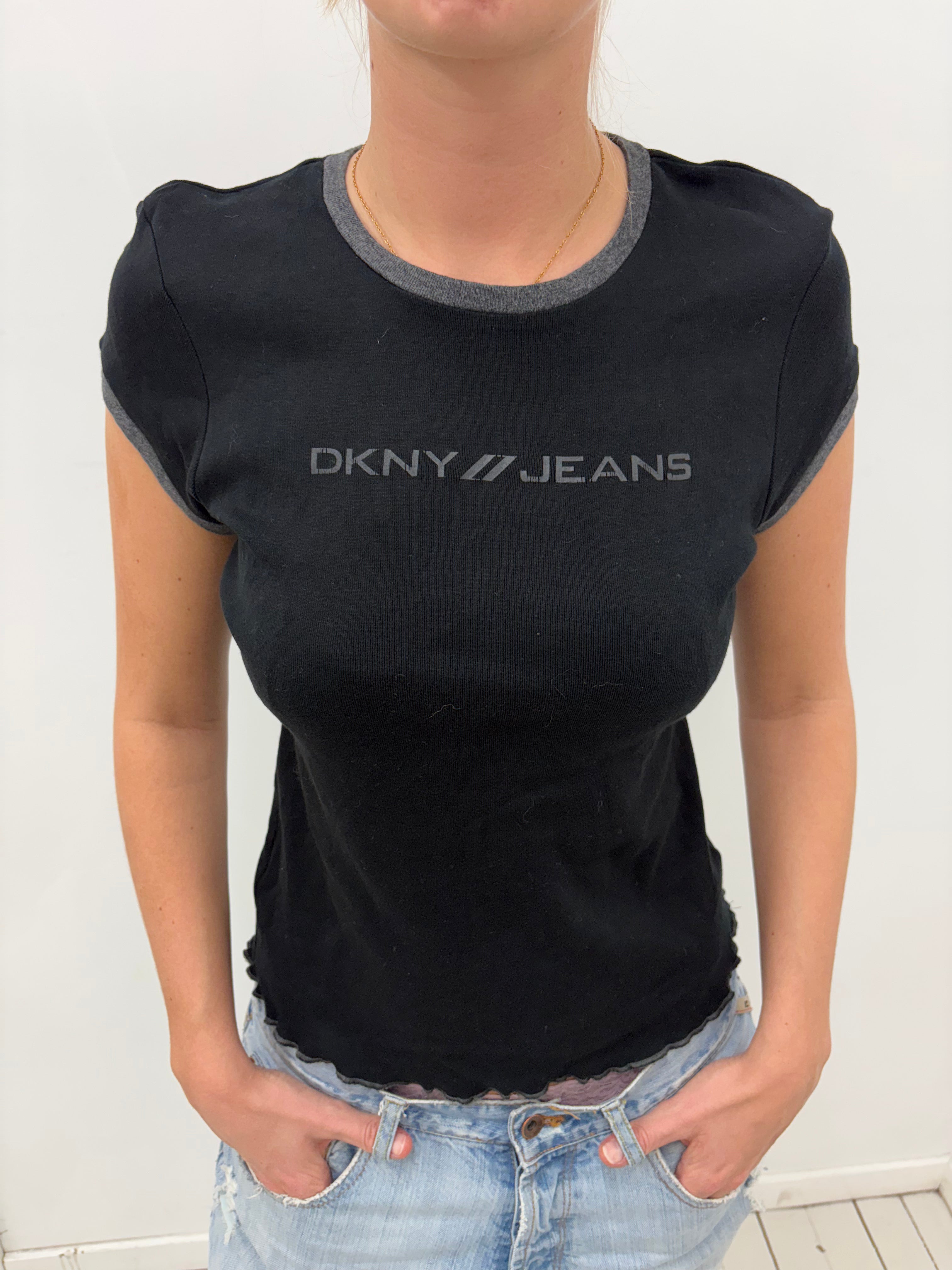 DKNY Jeans Fitted Logo Baby Tee