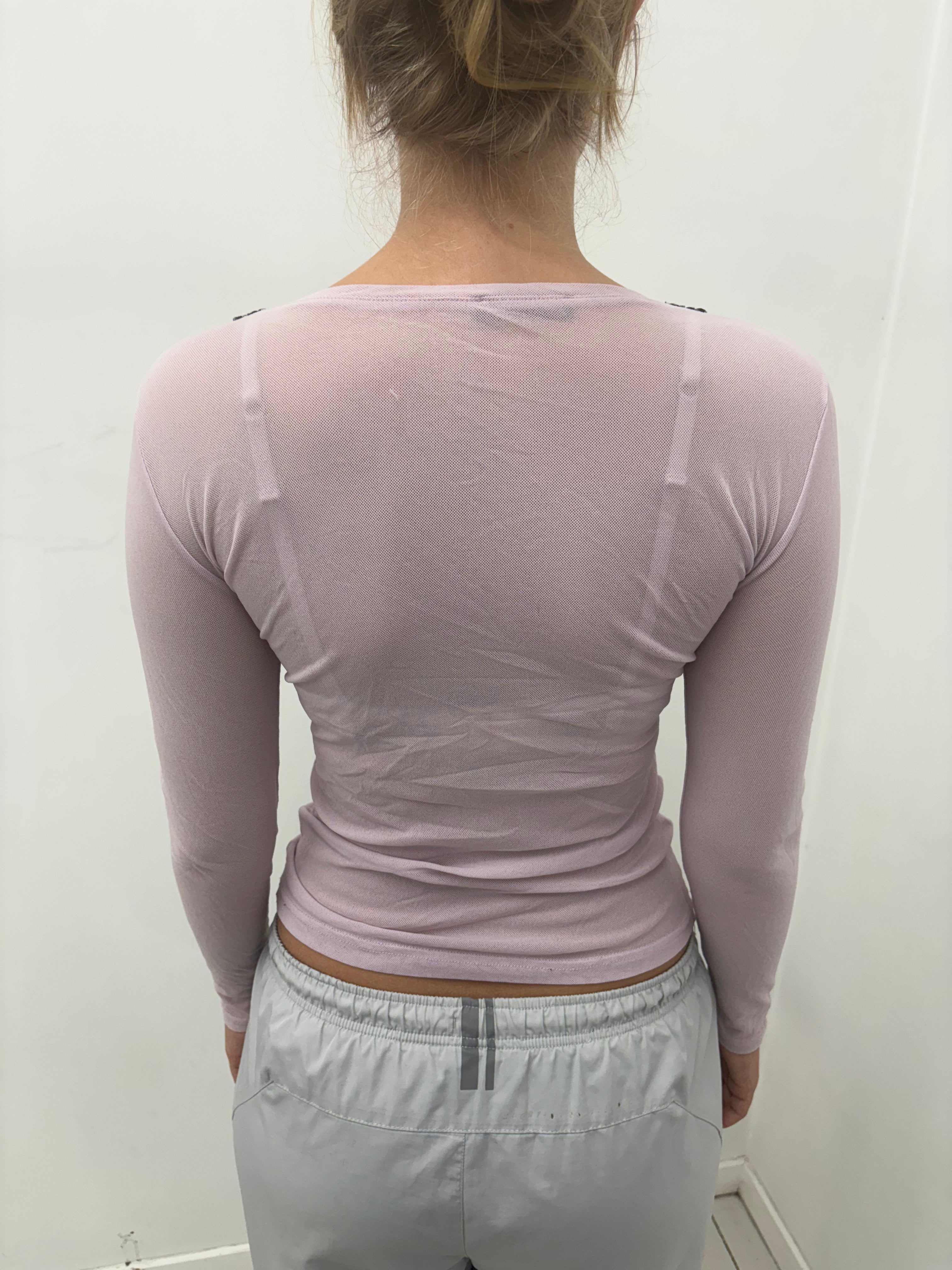Baby Pink Sequin Trim V-Neck Top