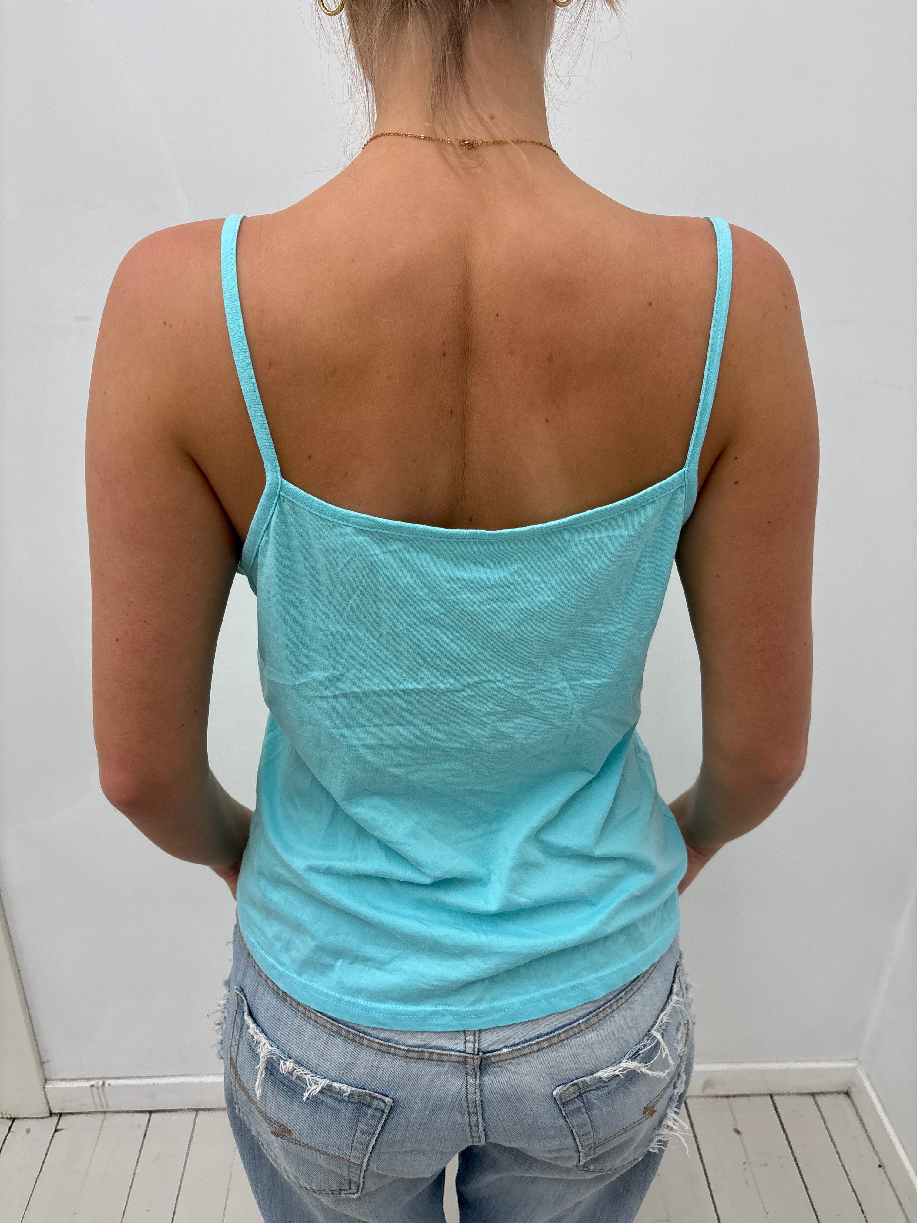 Aqua Ruched Bust Camisole Top