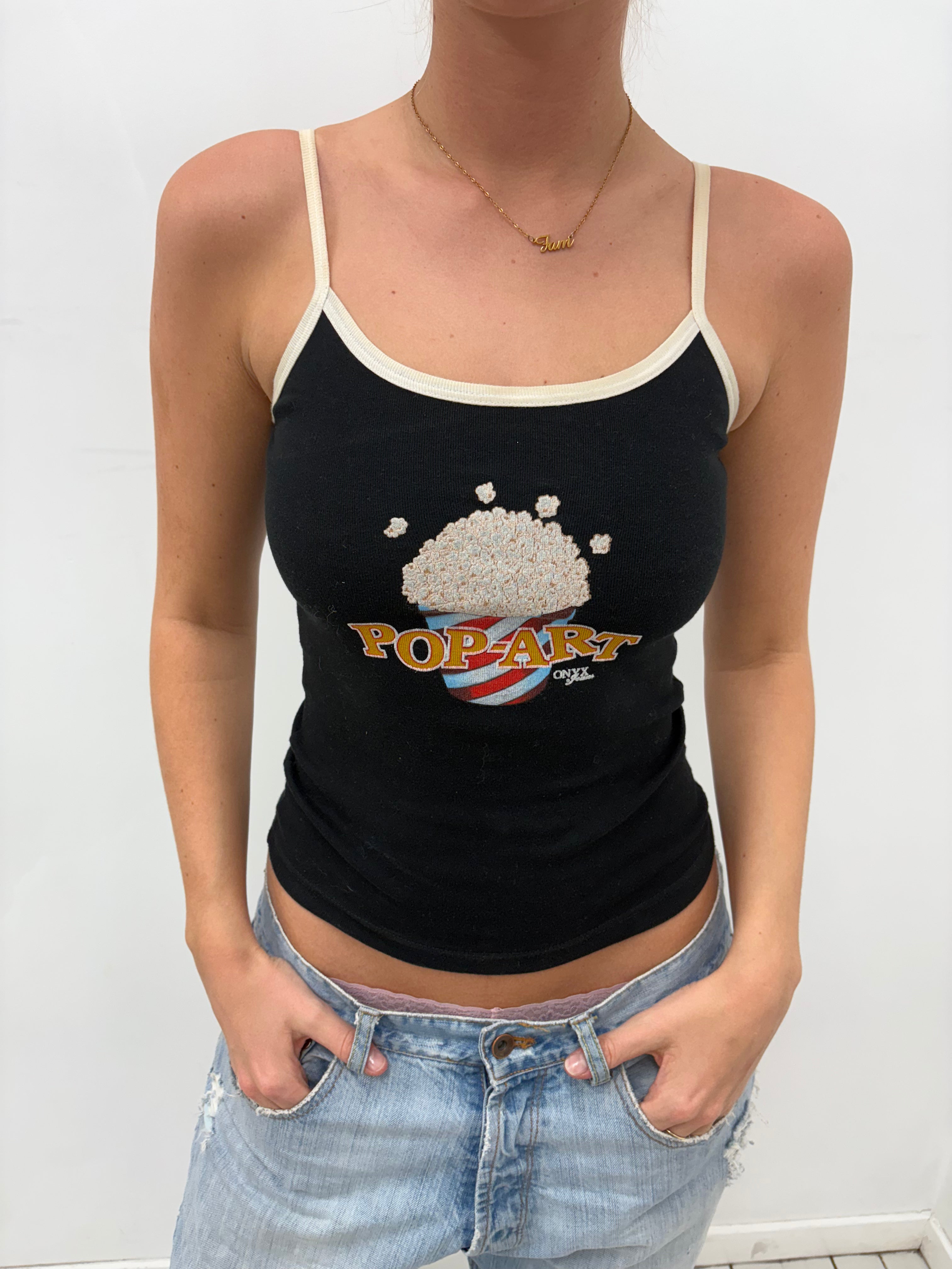 Pop Art Graphic Ringer Camisole Top