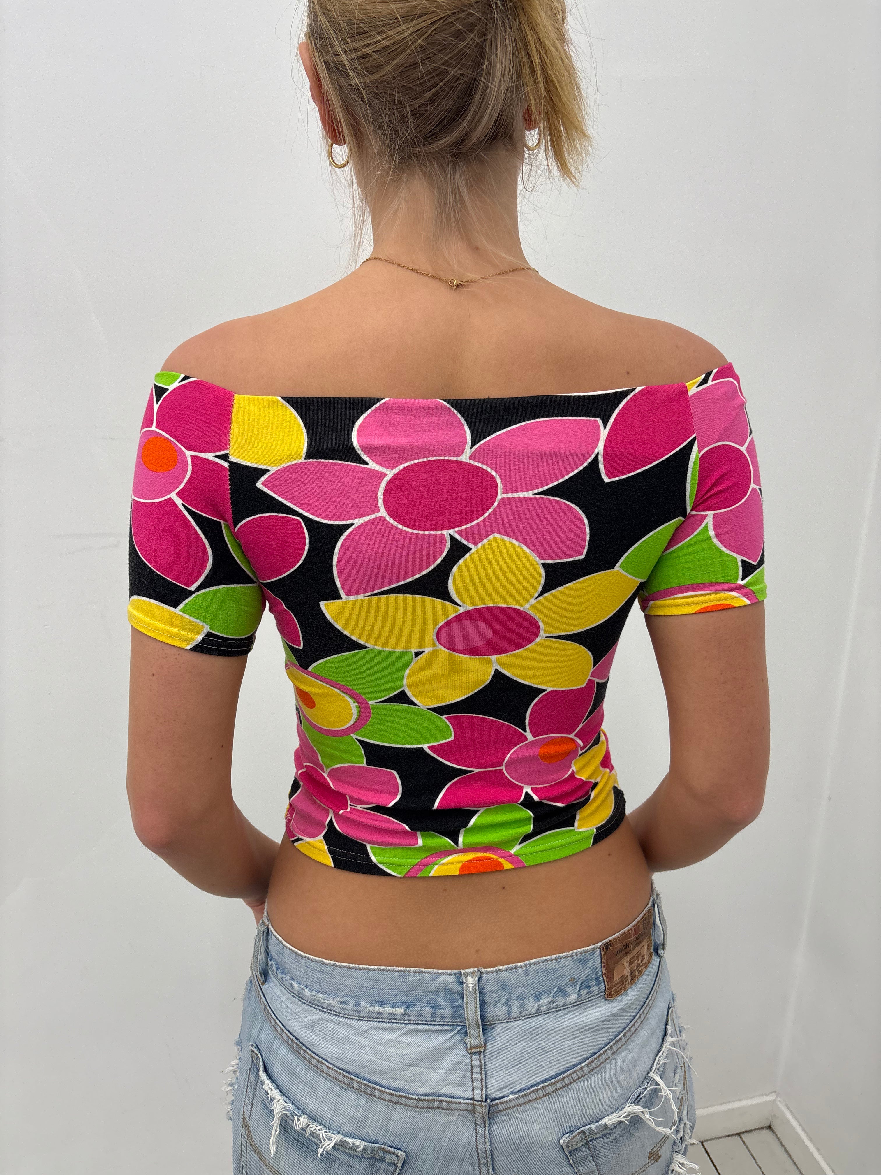 Floral Off-Shoulder Stretch Top