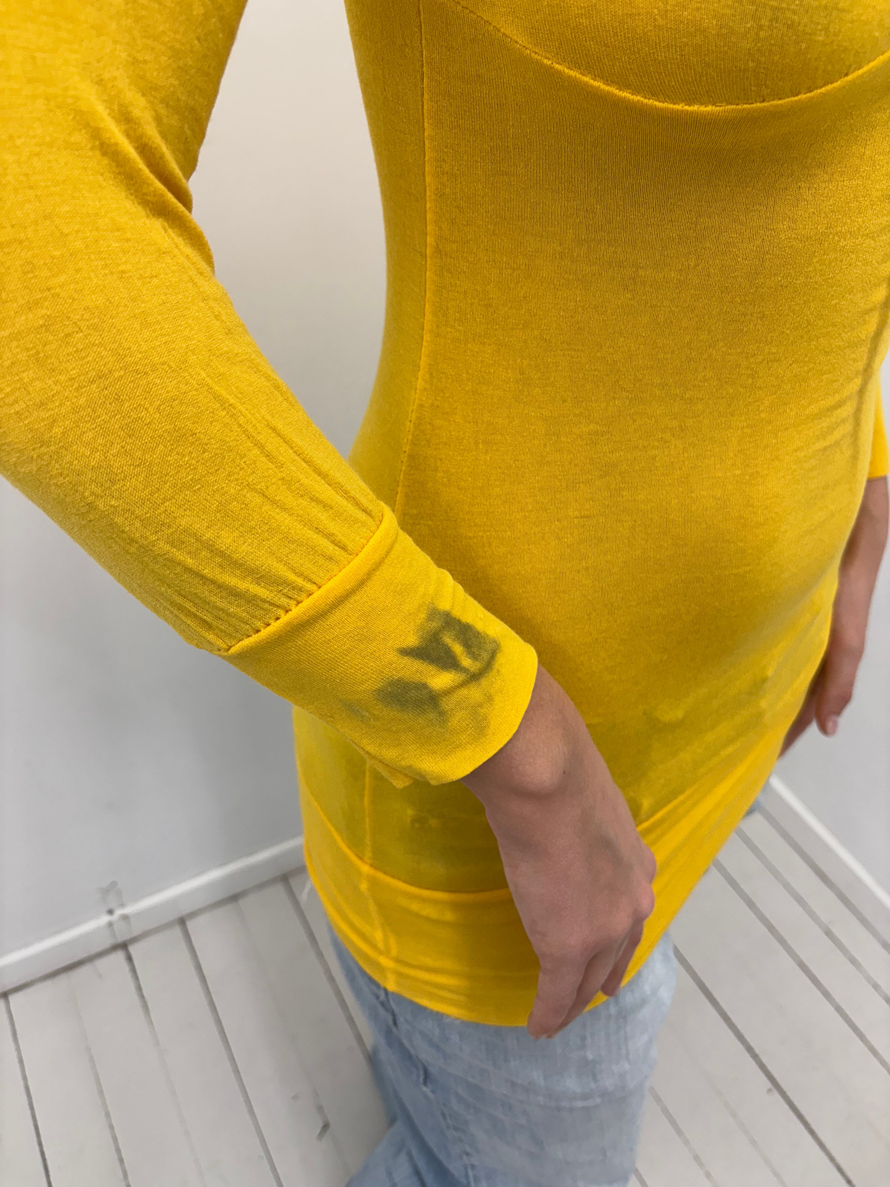 Sunshine Yellow Bow Detail Long Sleeve Mini Dress