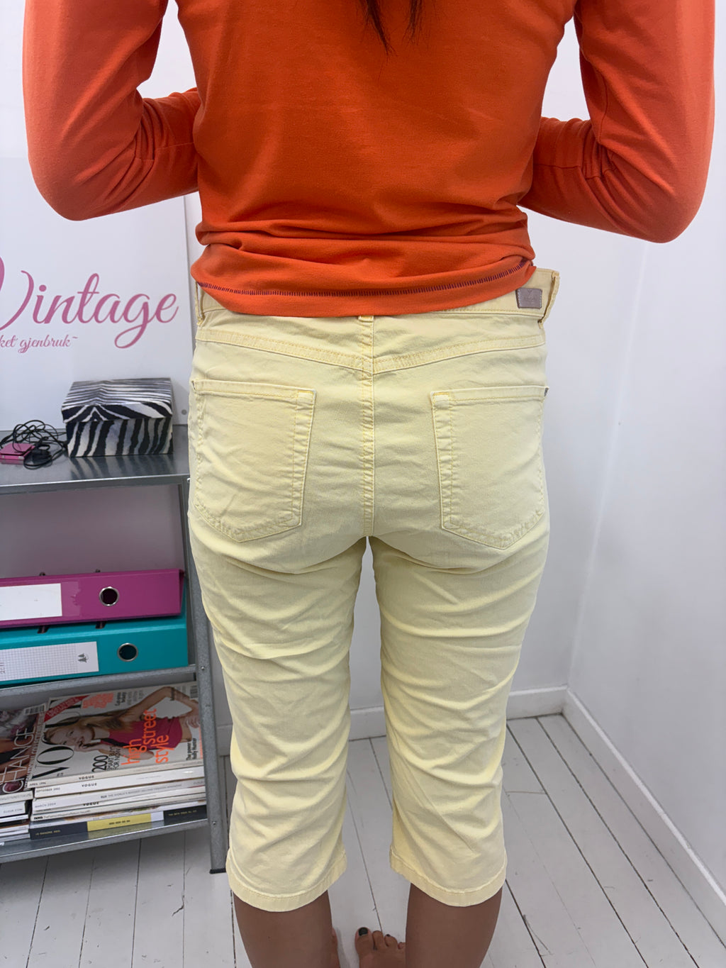 Pastel Yellow Capri Jeans
