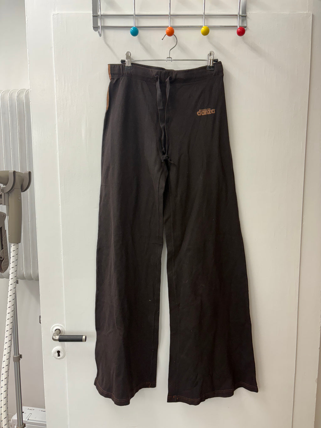 Y2K Brown Wide-Leg Track Pants