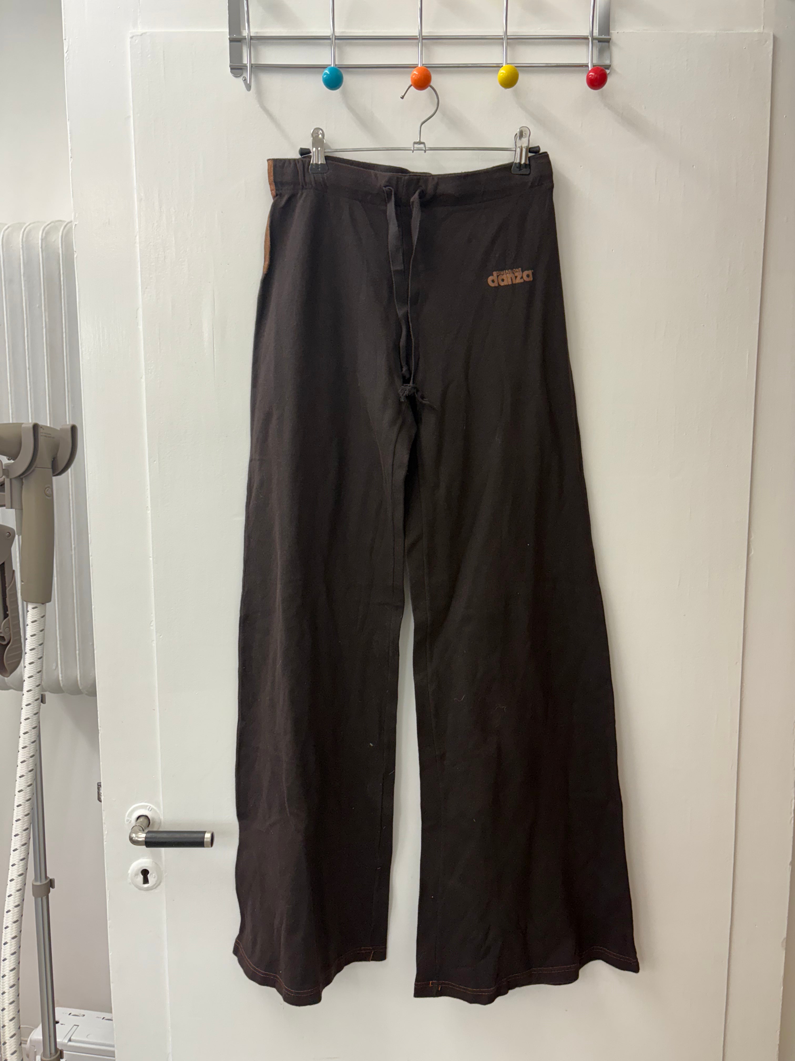 Y2K Brown Wide-Leg Track Pants