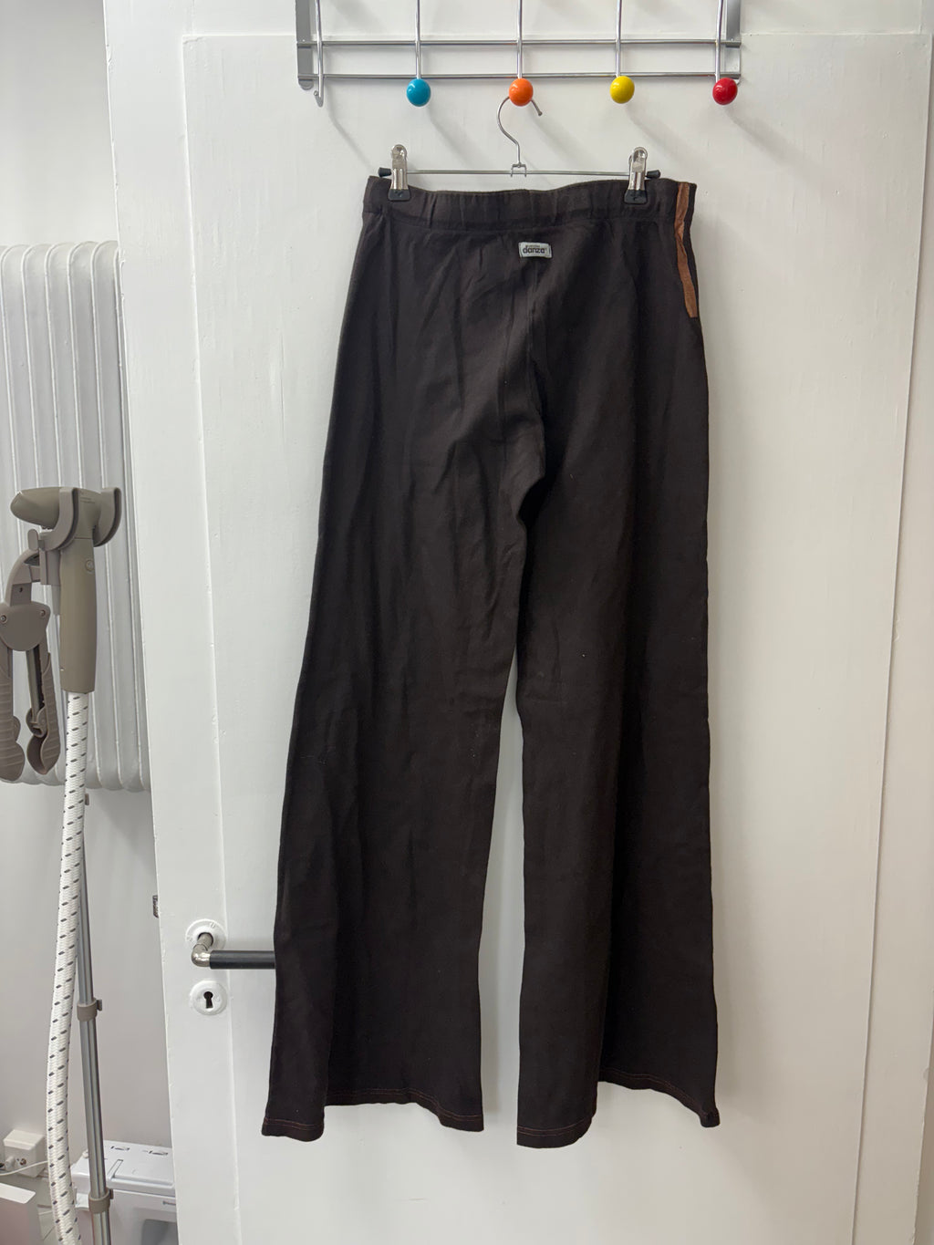 Y2K Brown Wide-Leg Track Pants