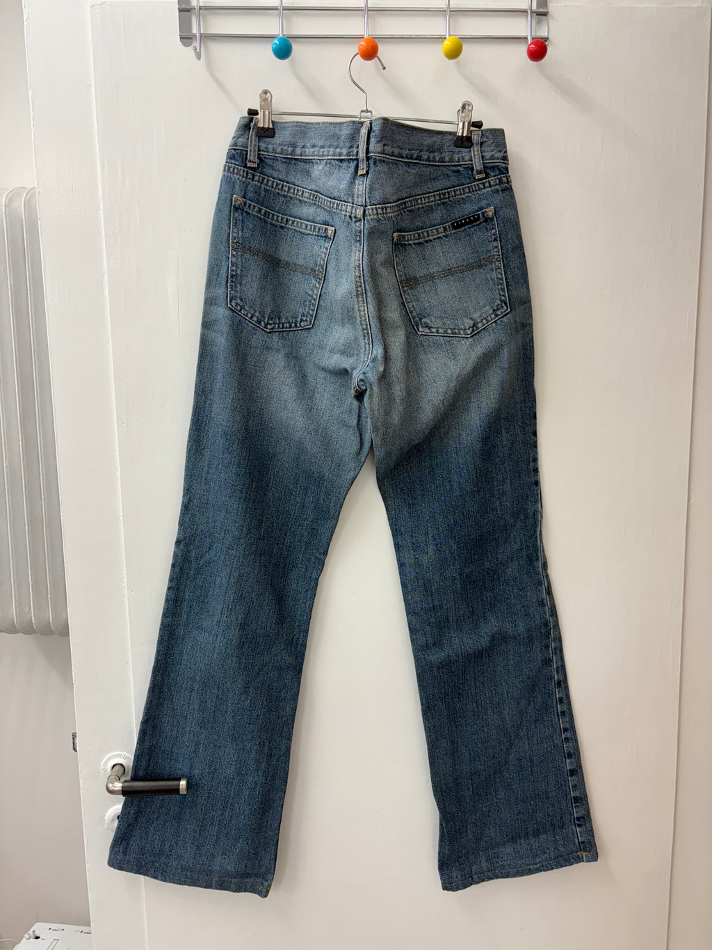 Y2K Light Wash Low-Rise Flared Jeans