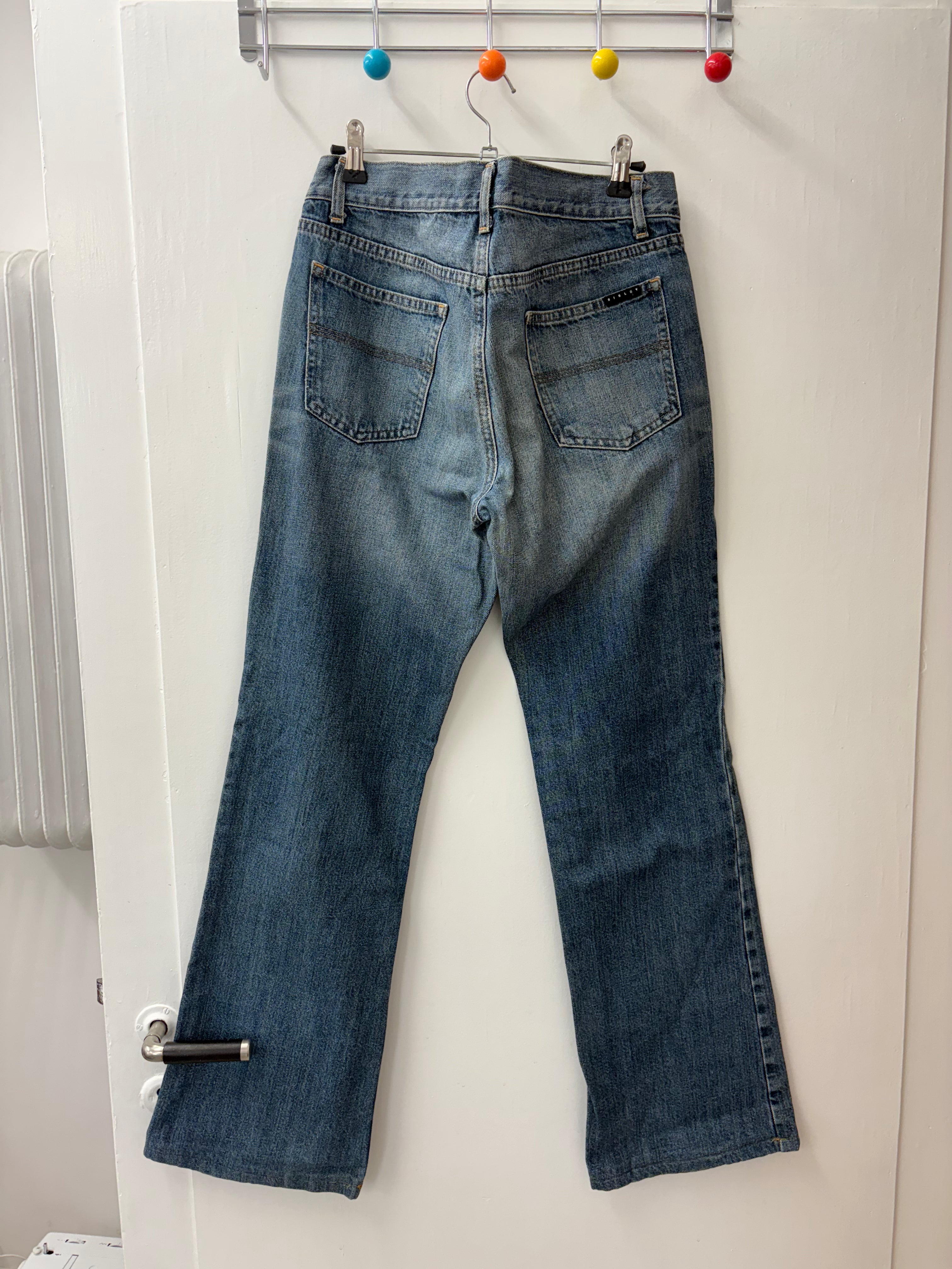 Y2K Light Wash Low-Rise Flared Jeans