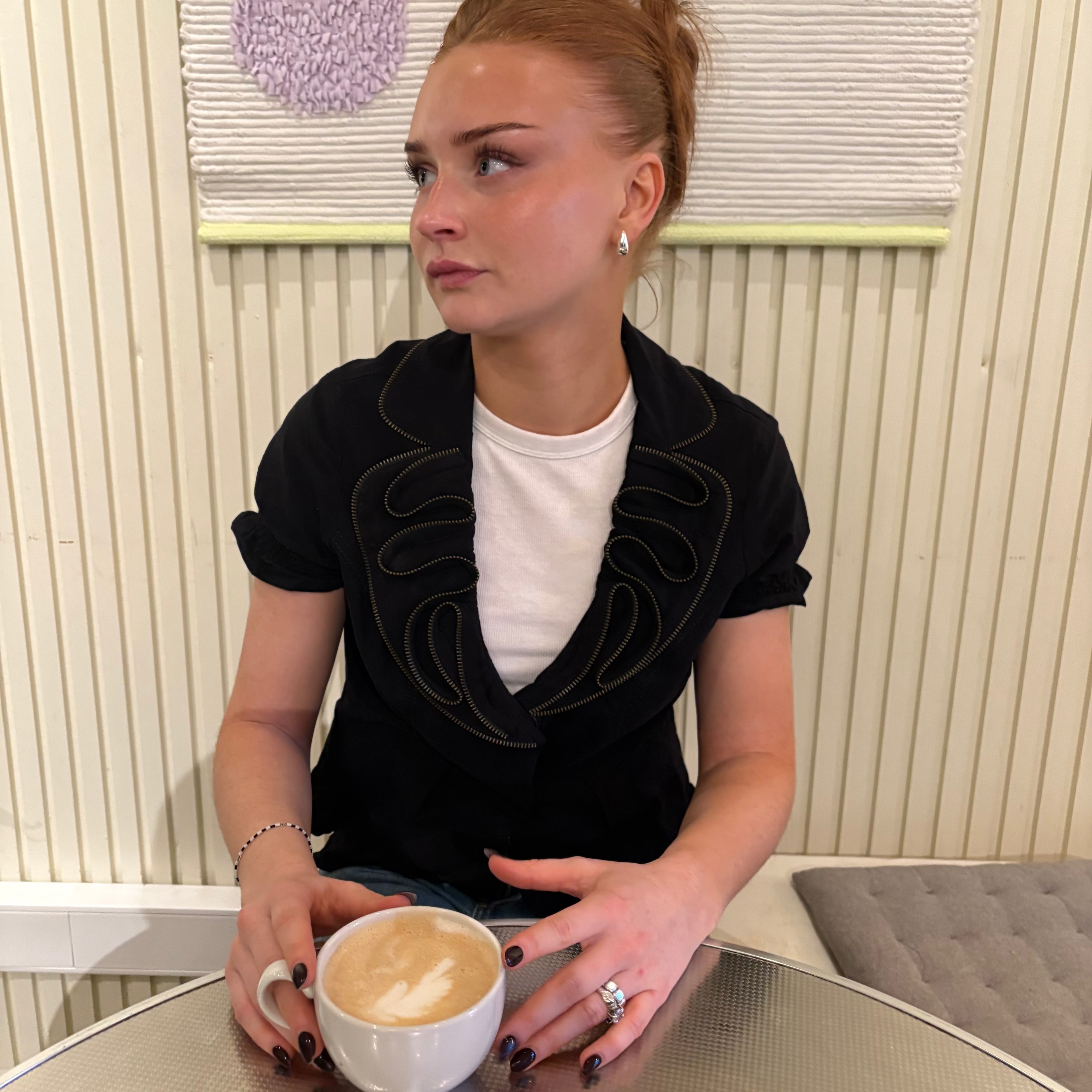 Black Zipper Detail Blazer