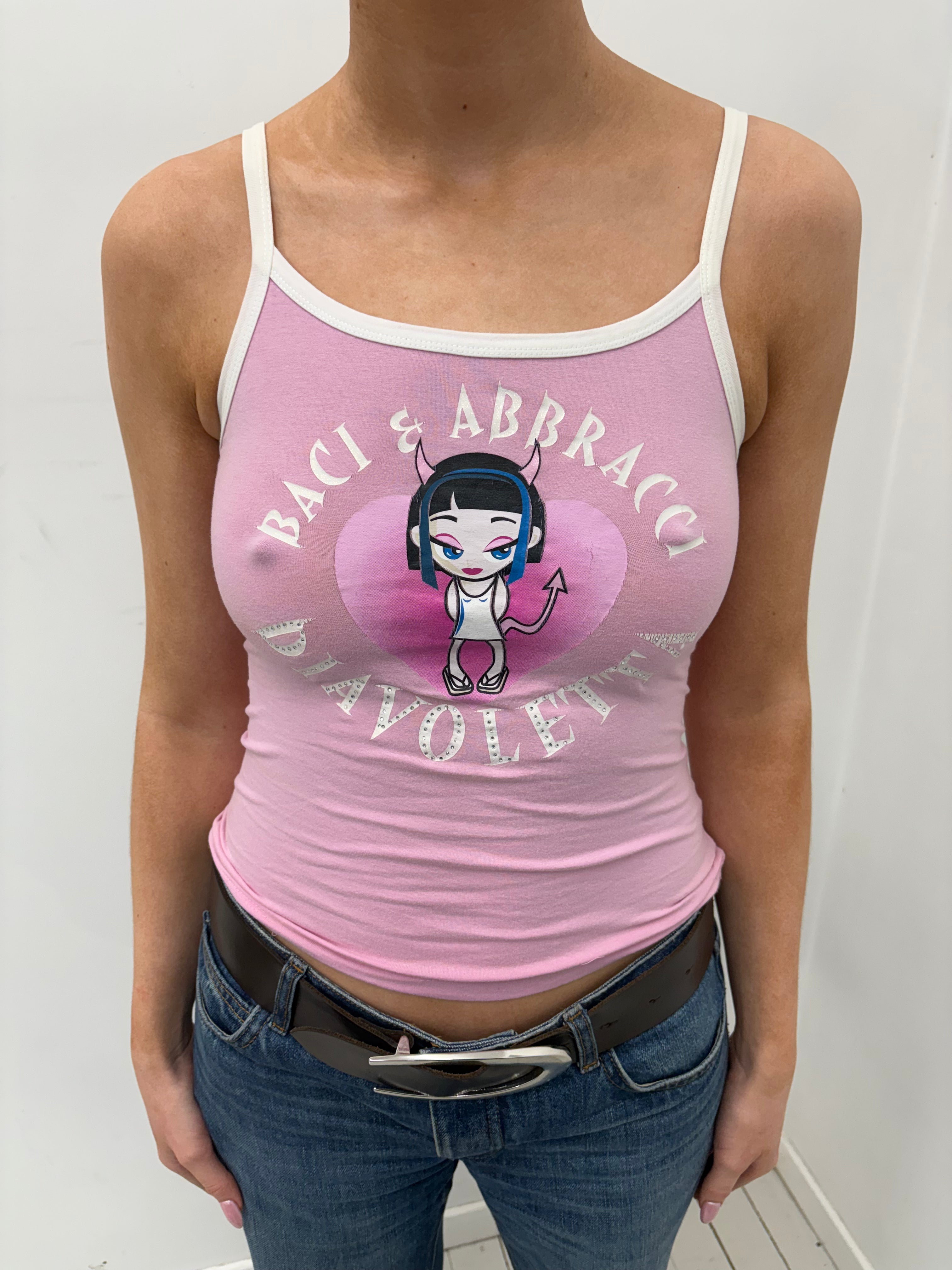 Y2K Pink Graphic Tank