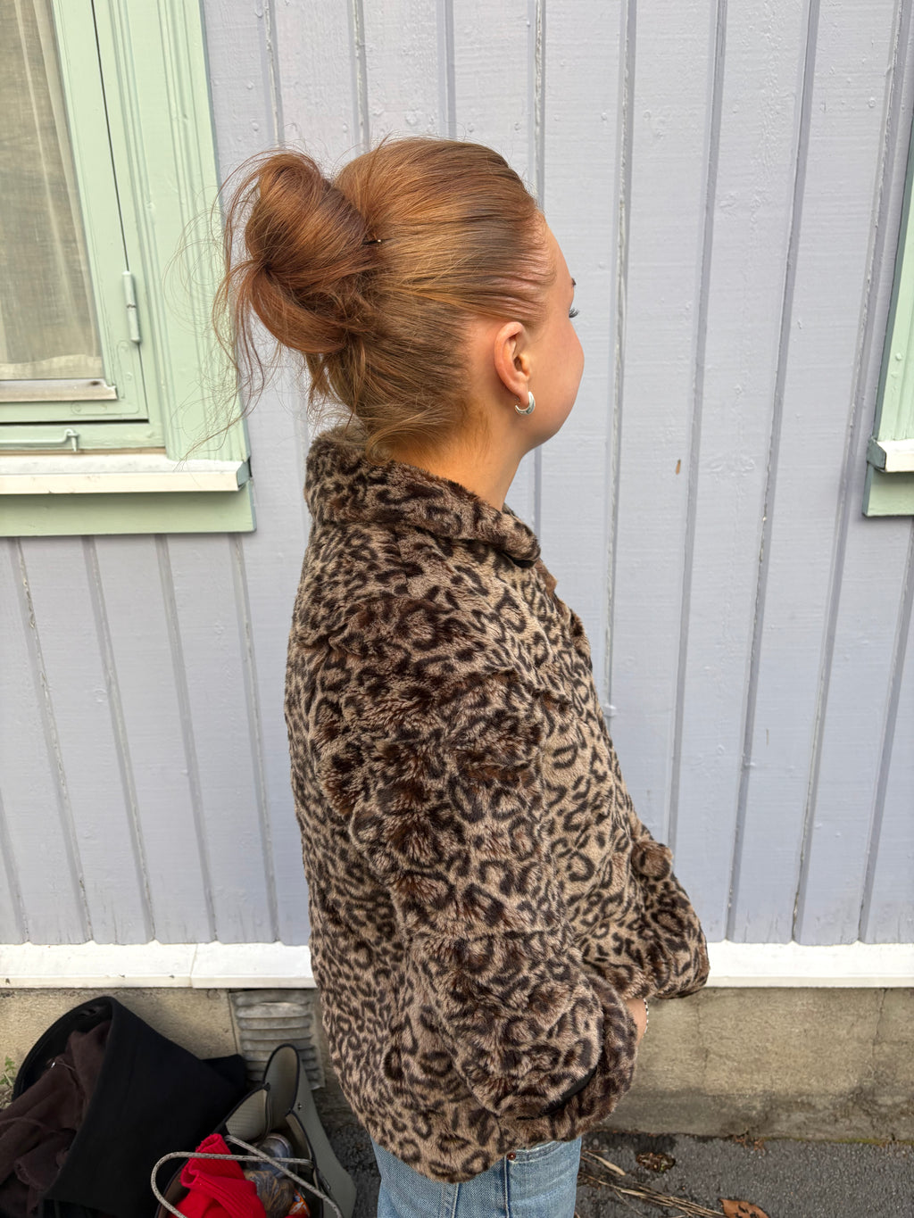 Leopard Print Faux Fur Jacket