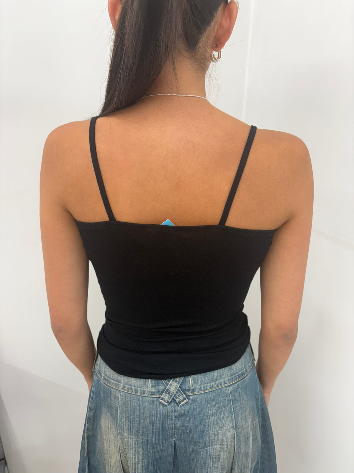 Black Rhinestone Wrap Cami