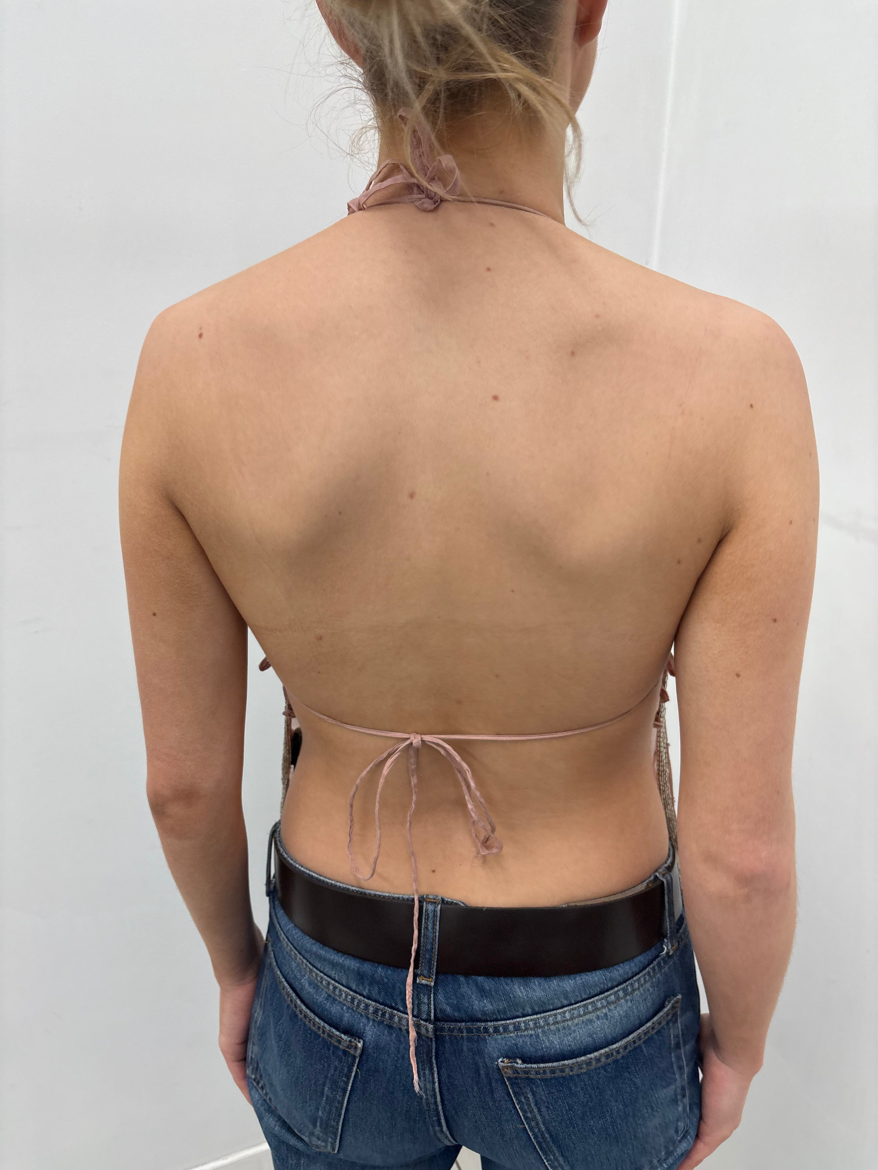 Dolce & Gabbana Y2K Open-Back Embellished Halter Top