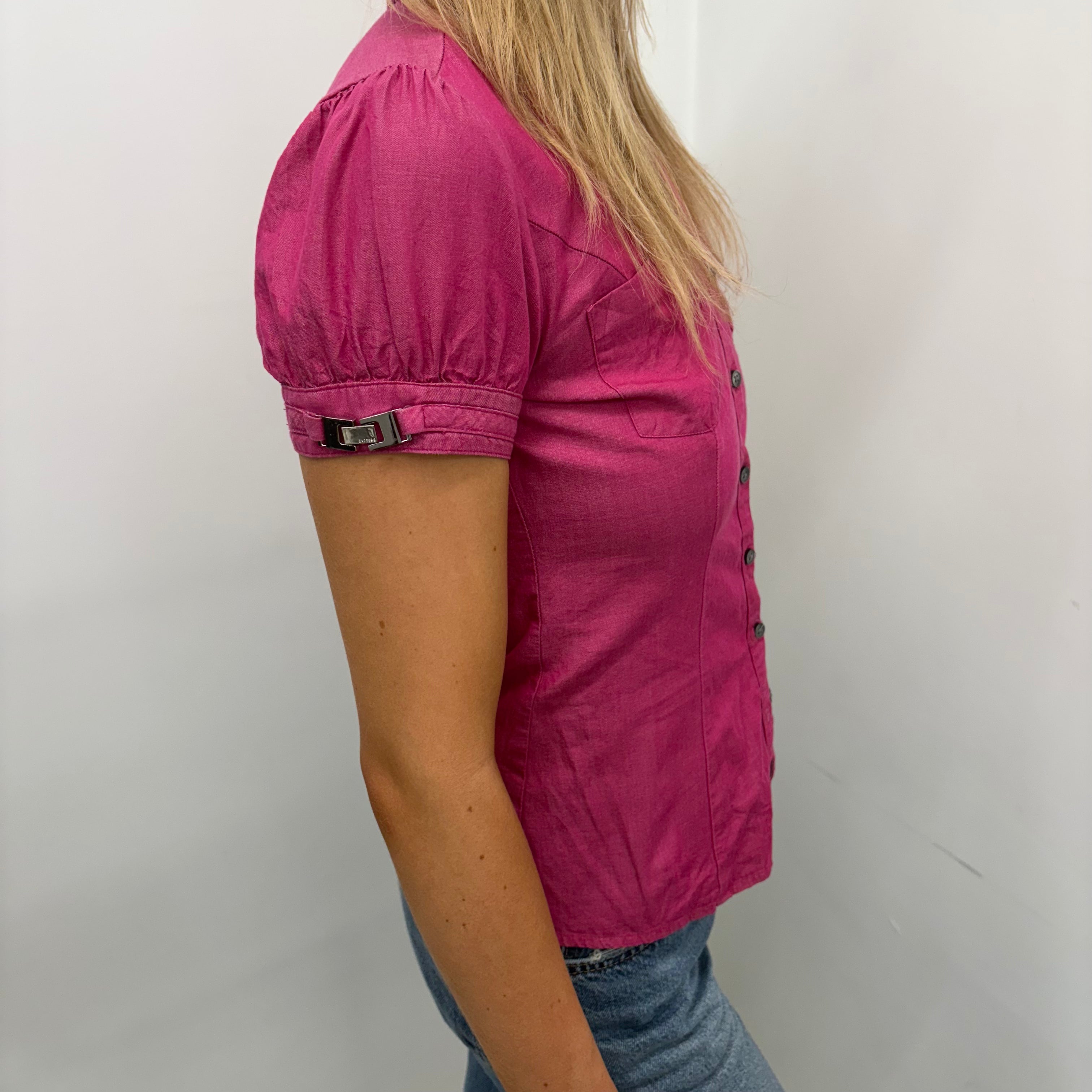 Hot Pink Button-Up Shirt