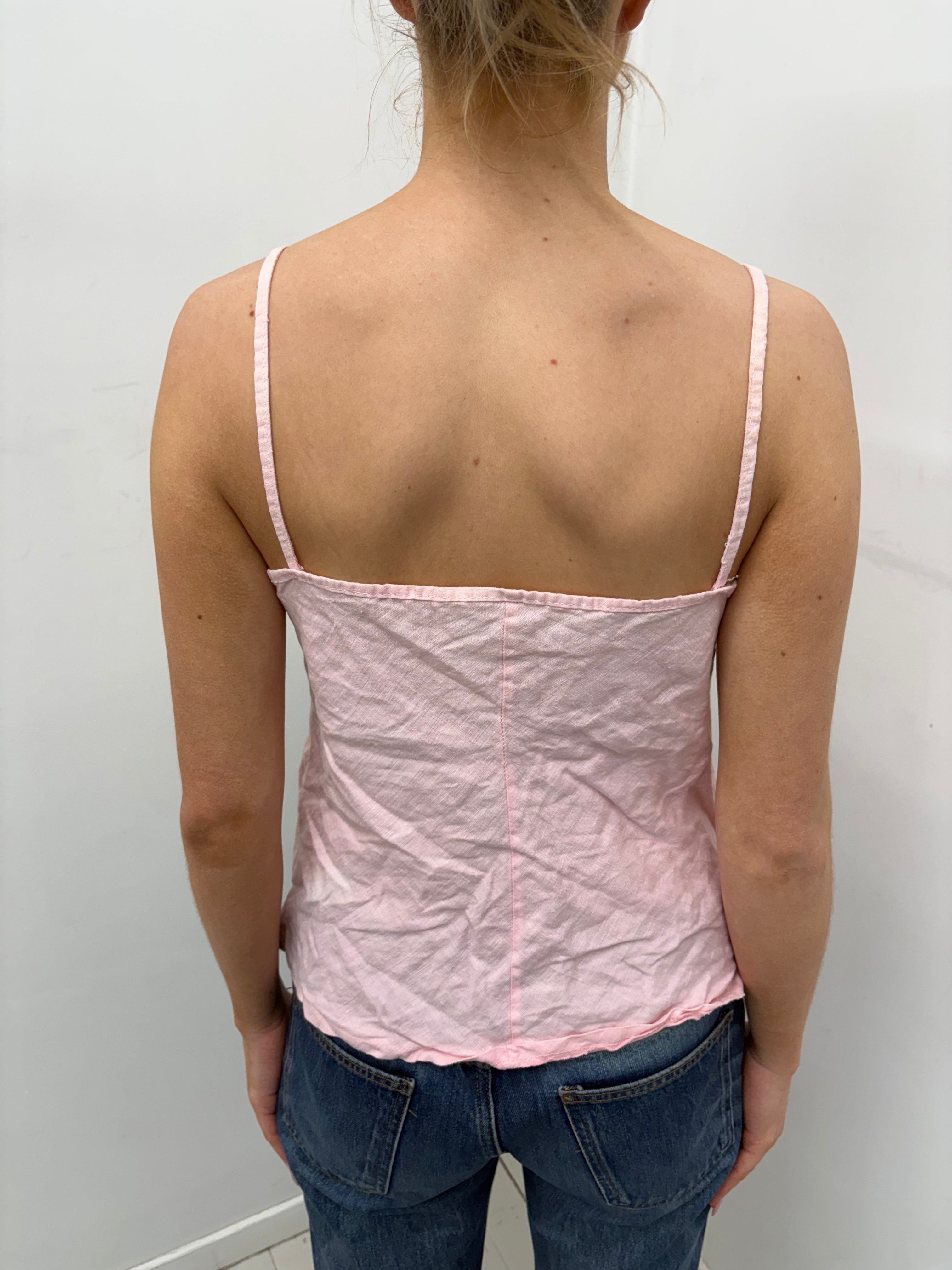 Y2K Baby Pink Lace Trim Camisole