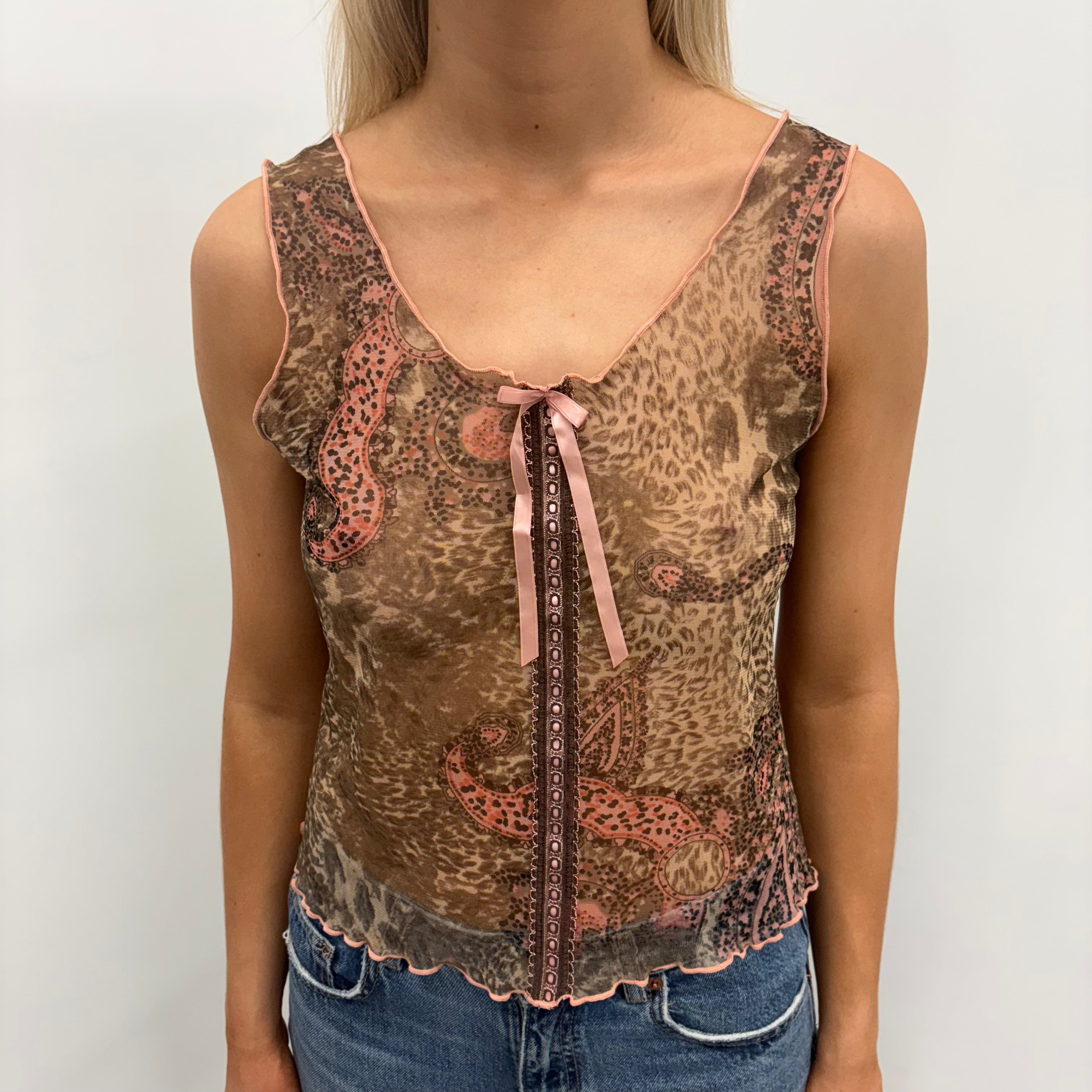 Mesh Y2K Top with Bow