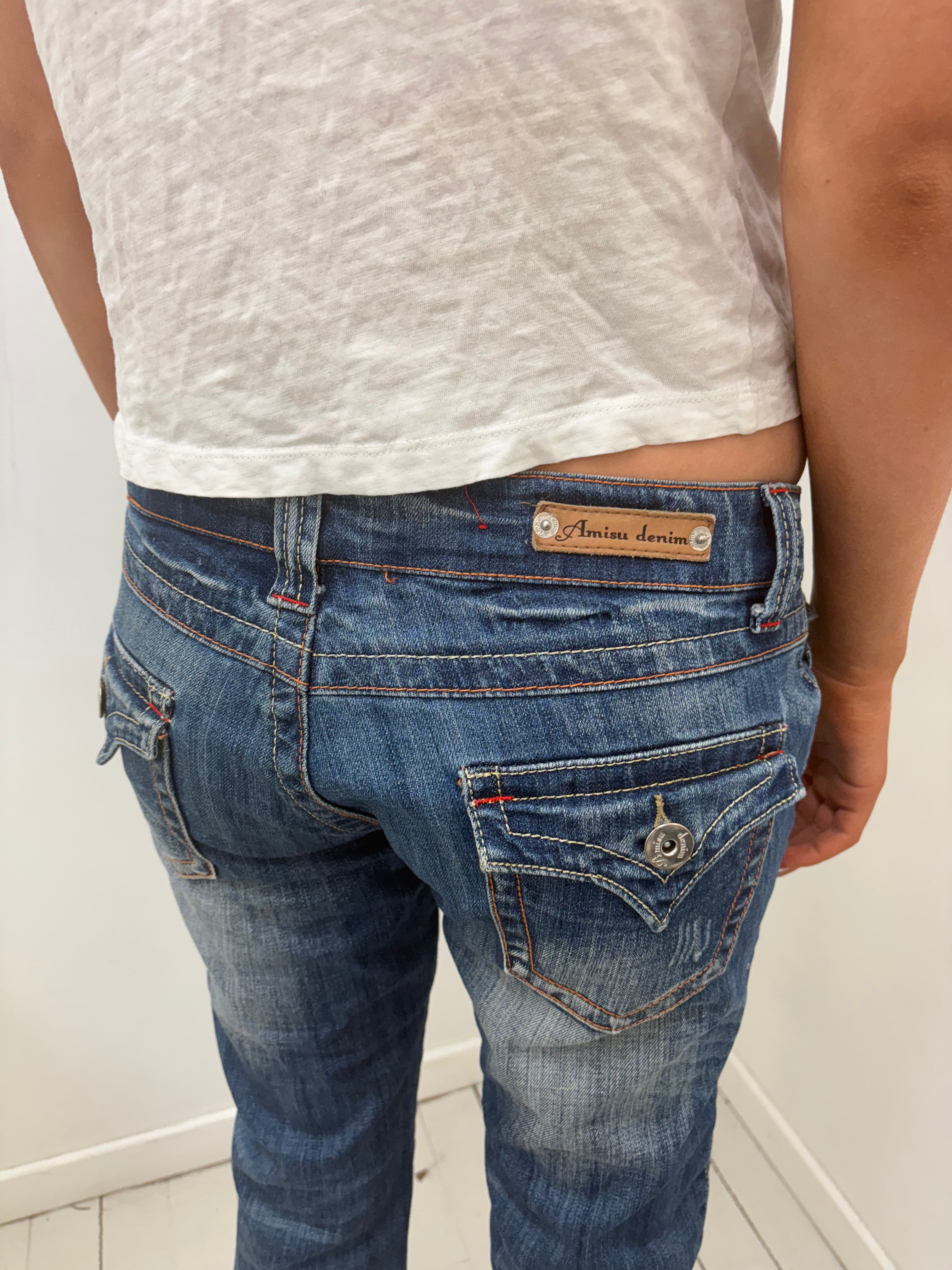 Amisu Denim Dark Wash Capri Jeans Low Rise