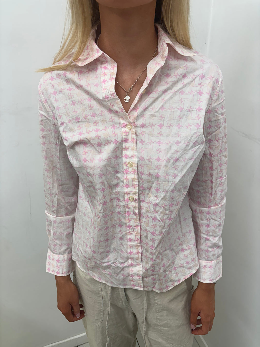 Pink Geometric Print Shirt