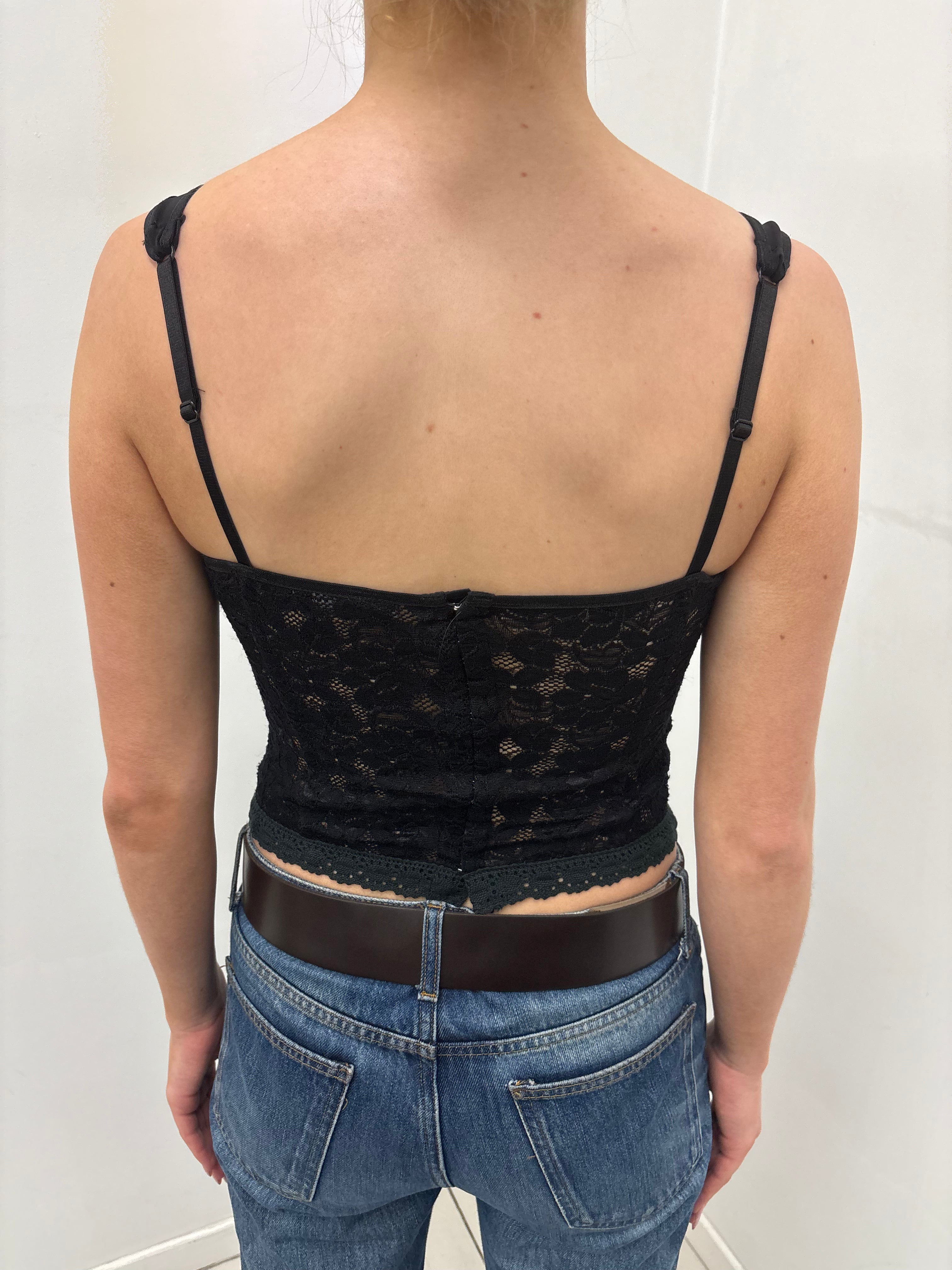 Y2K Sequin Lace Corset Top