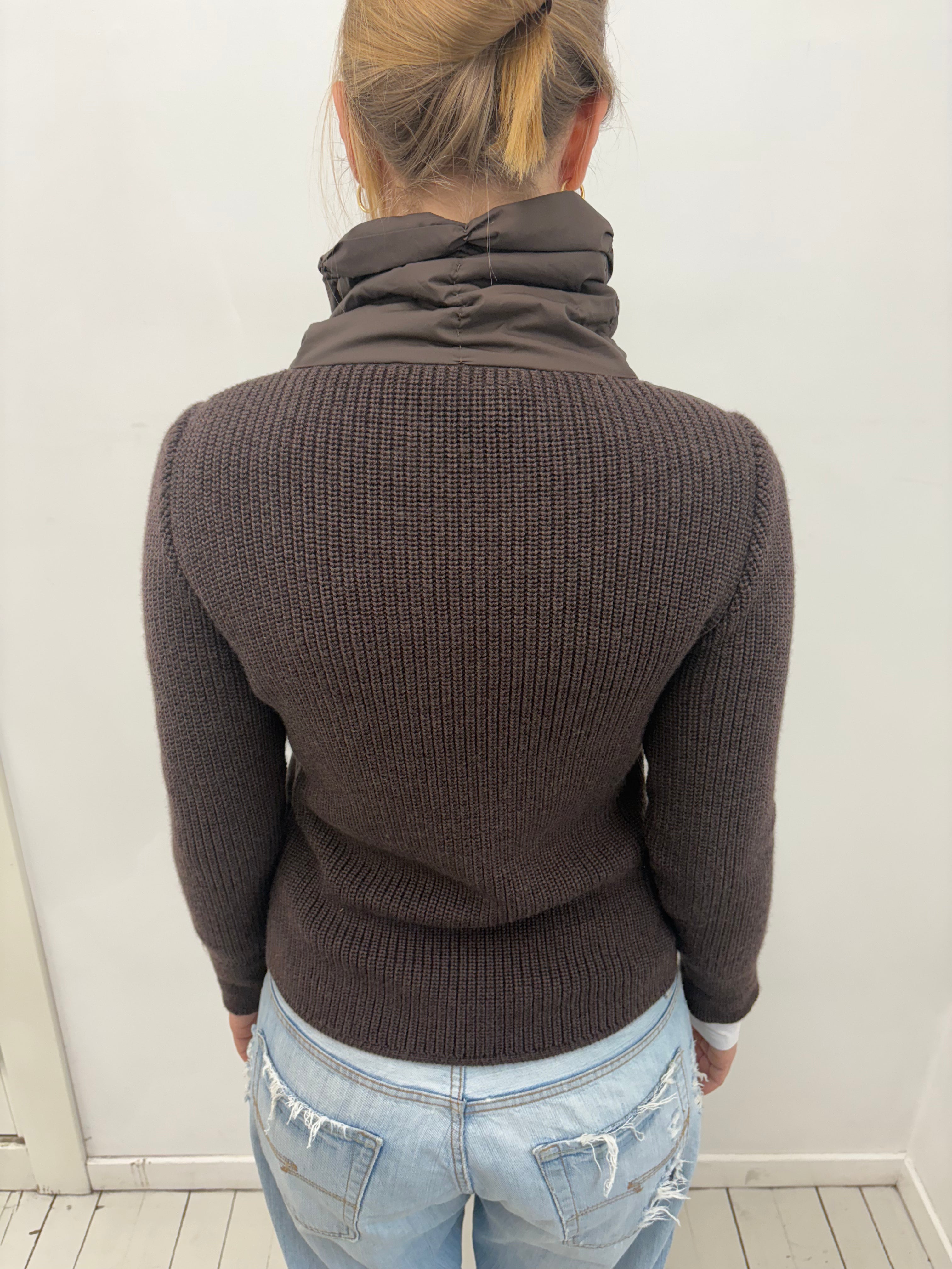 Brown Quilted Zip-Up Puffer Vest