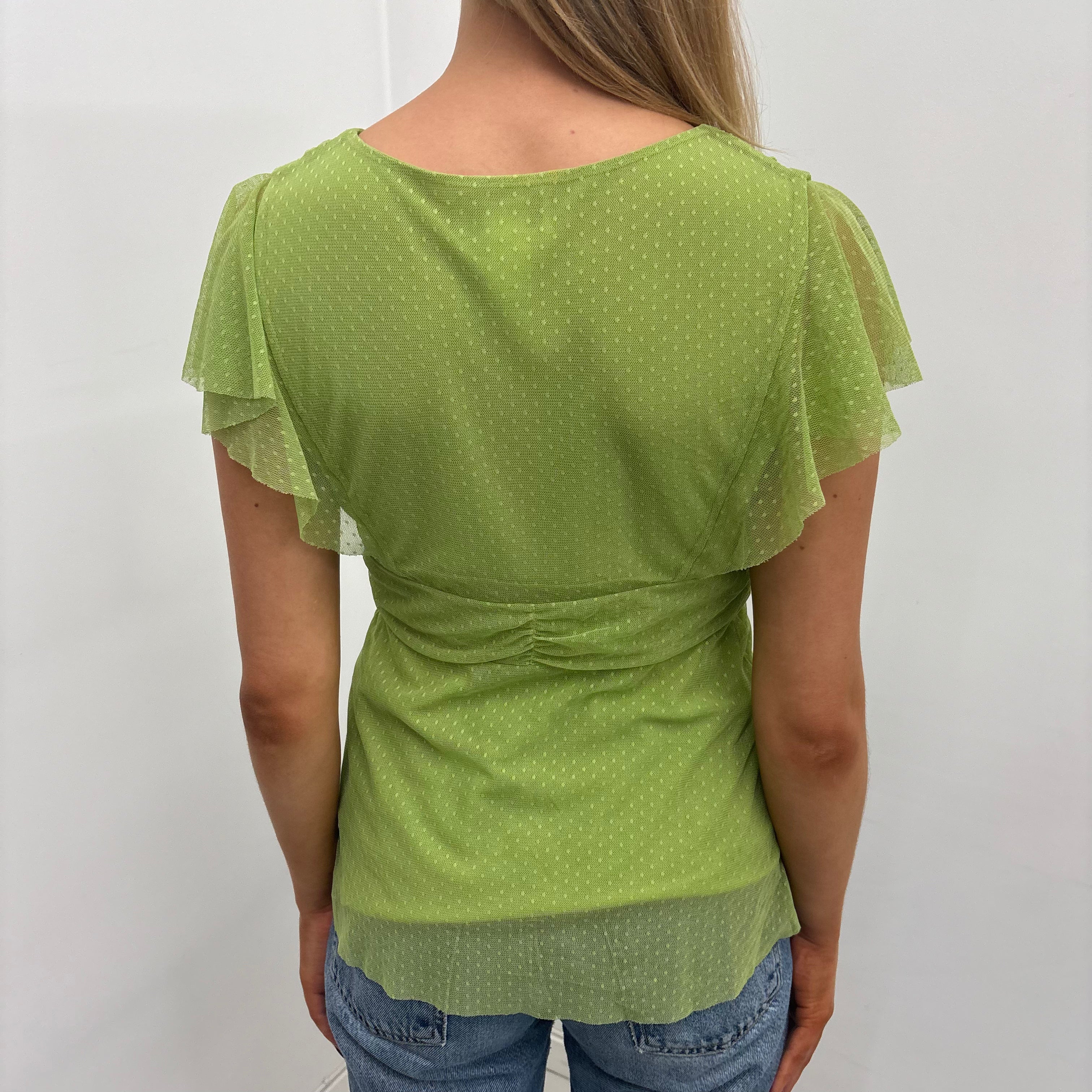 Lime Green Sheer Chiffon Top