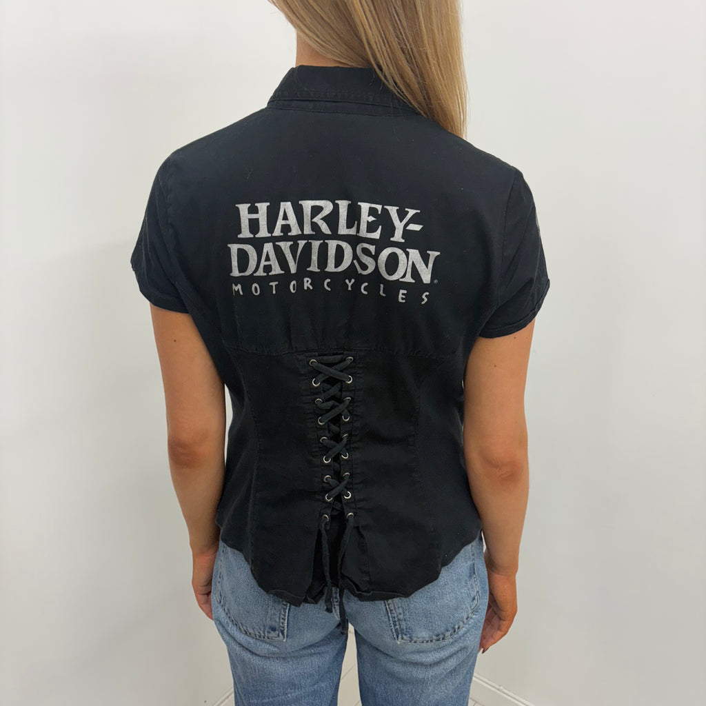 Harley-Davidson Lace-Up Corset Shirt