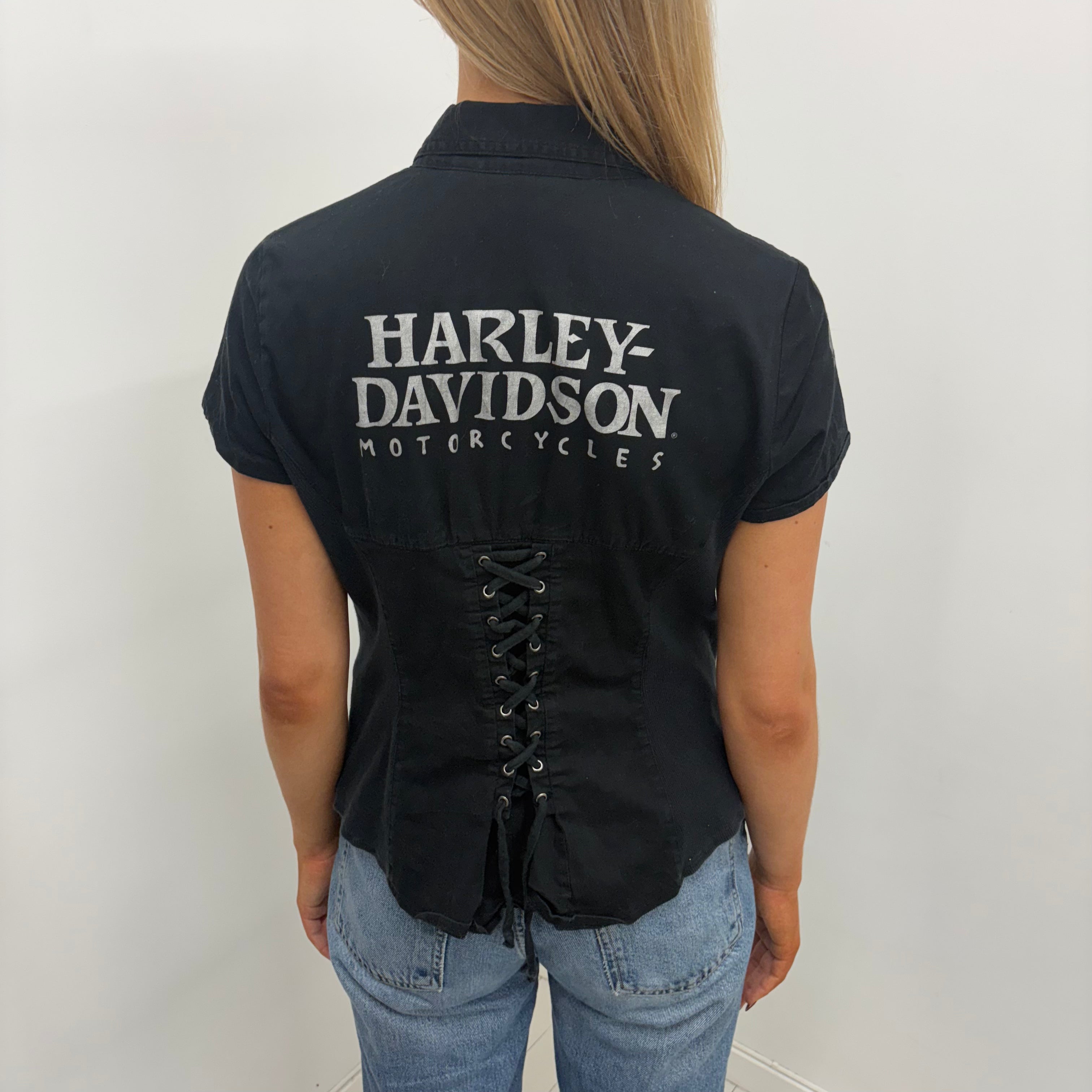 Harley-Davidson Lace-Up Corset Shirt