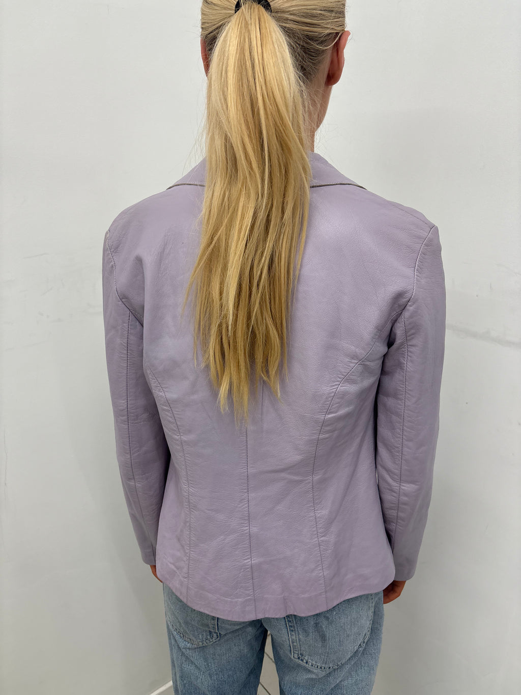 Vintage Lilac Leather Blazer