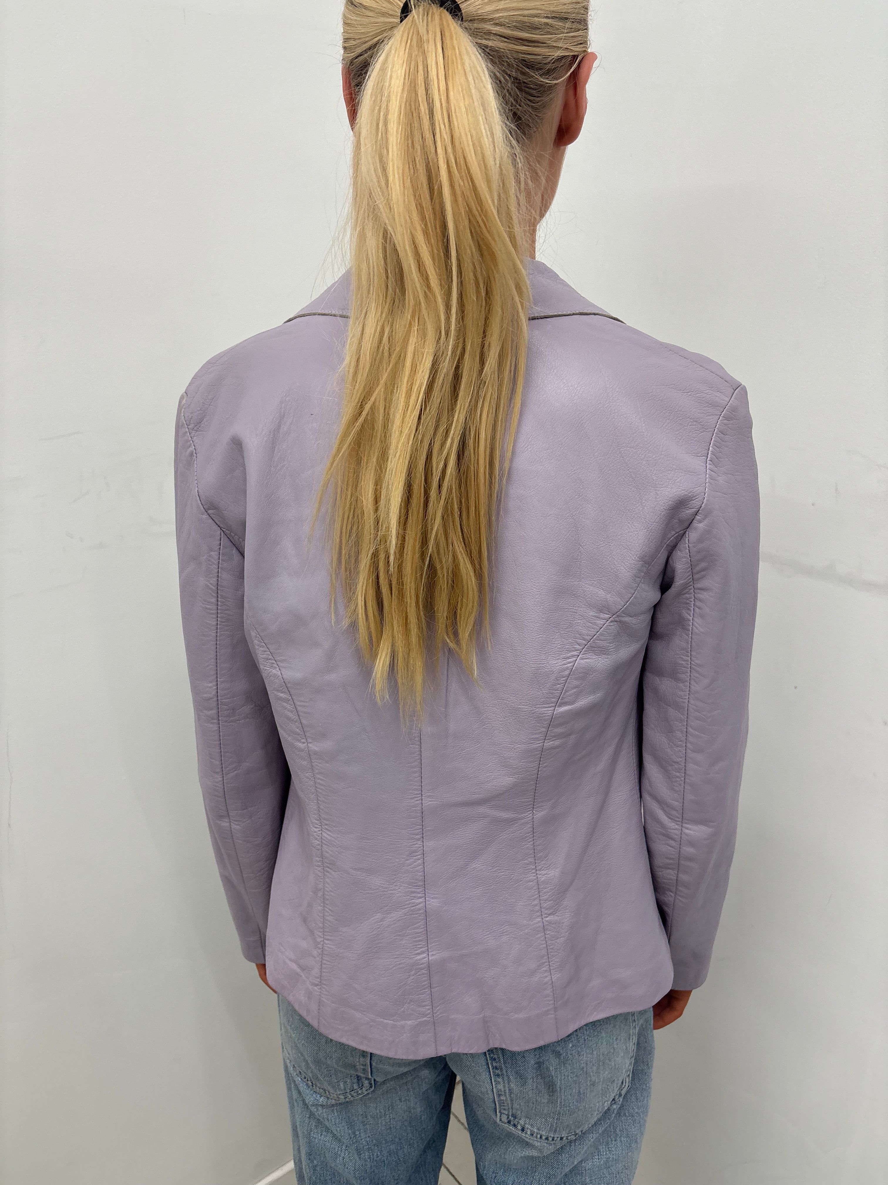 Vintage Lilac Leather Blazer