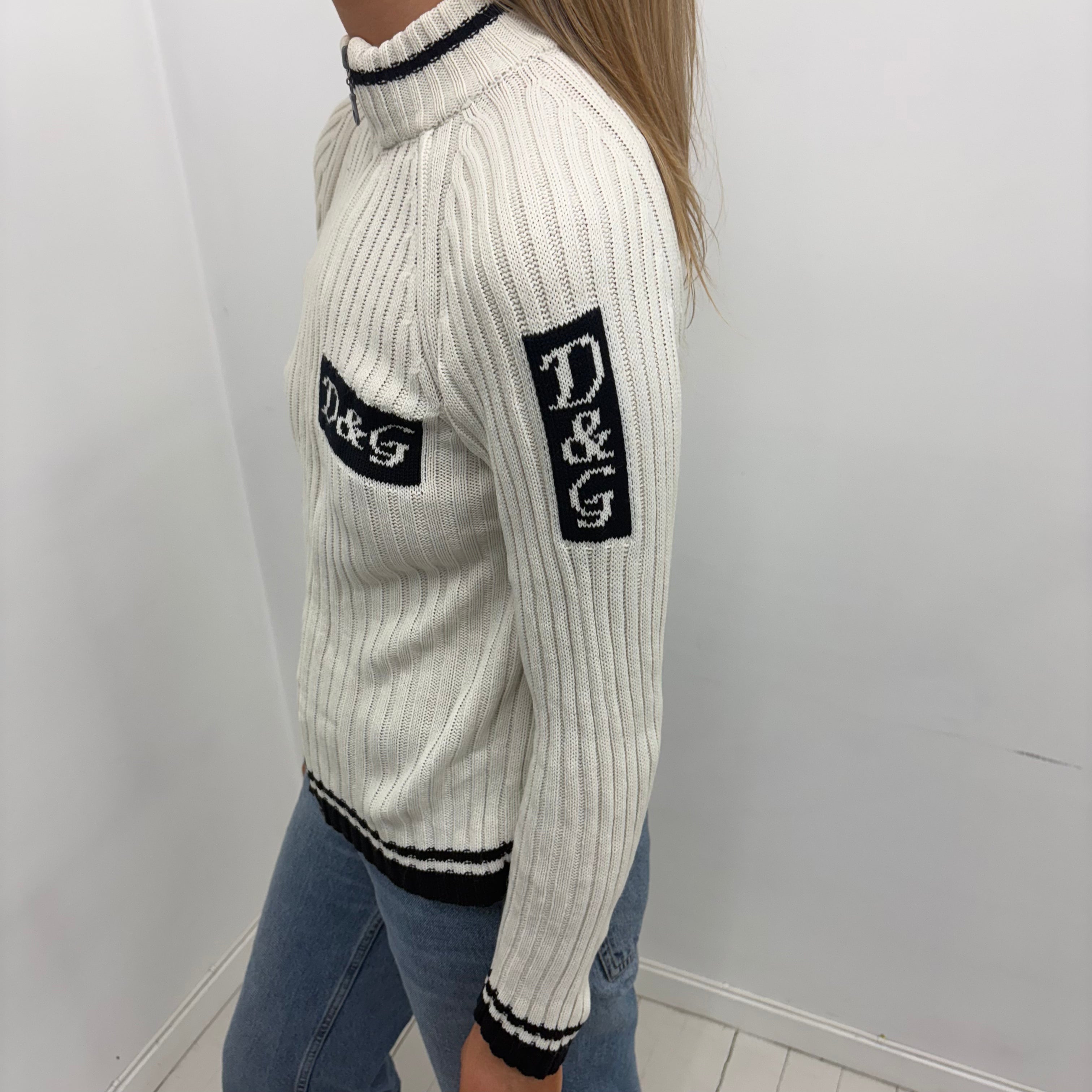 D&G Knit Zip-Up Sweater