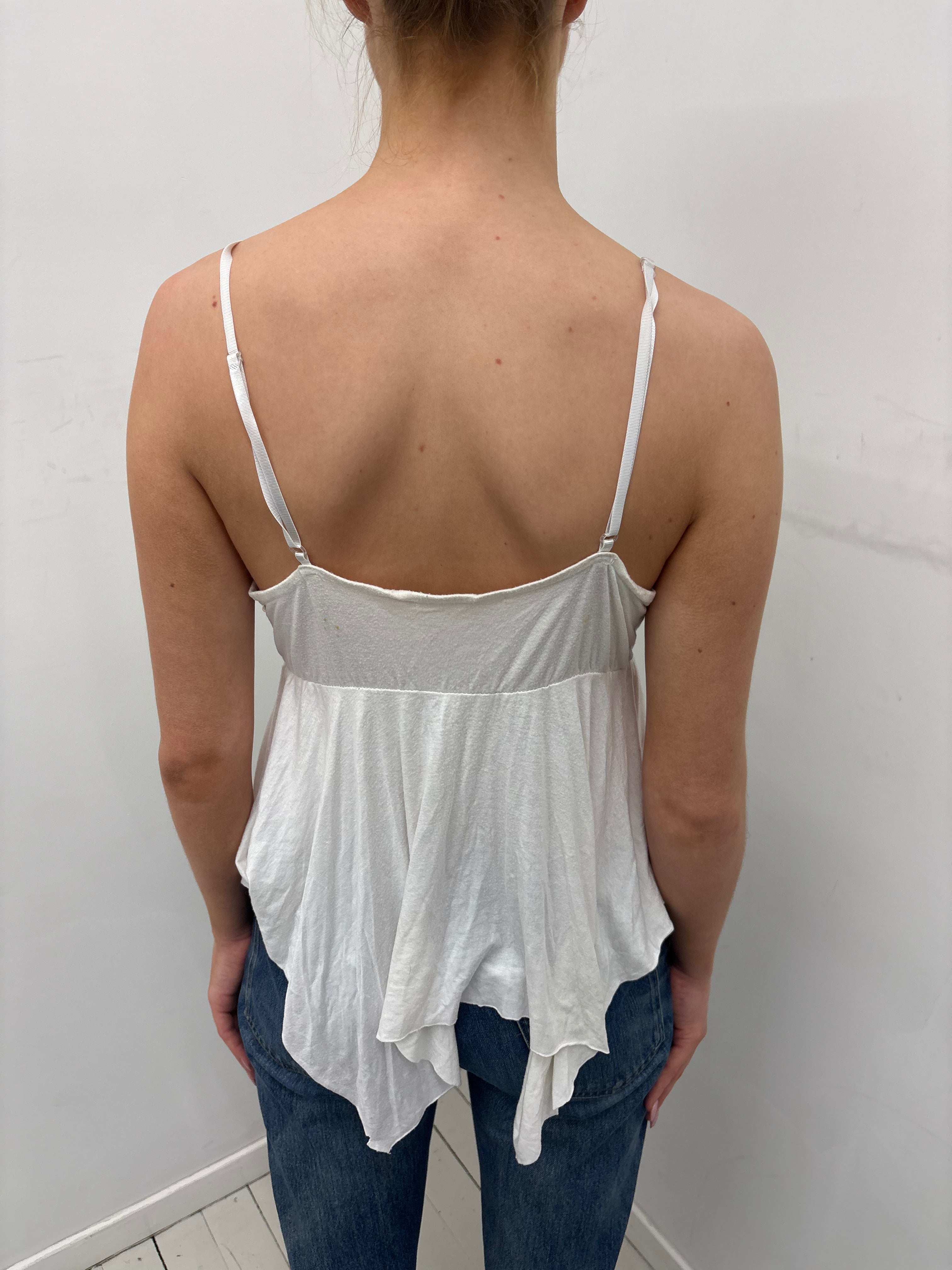 Y2K White Beaded Babydoll Top