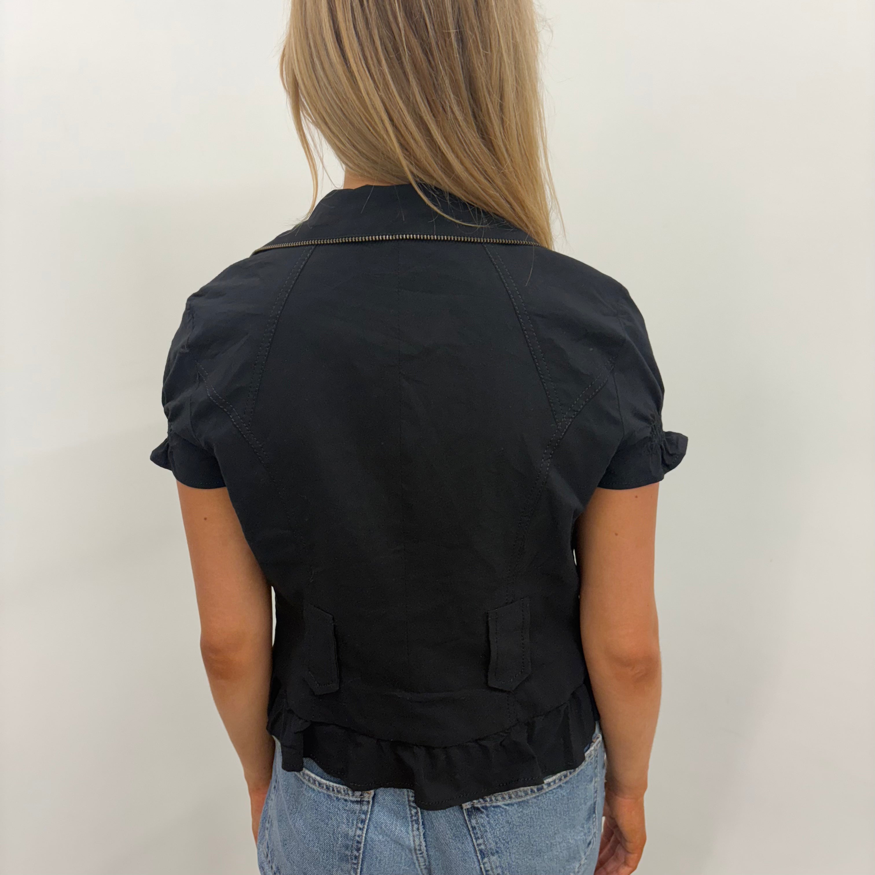 Black Zipper Detail Blazer